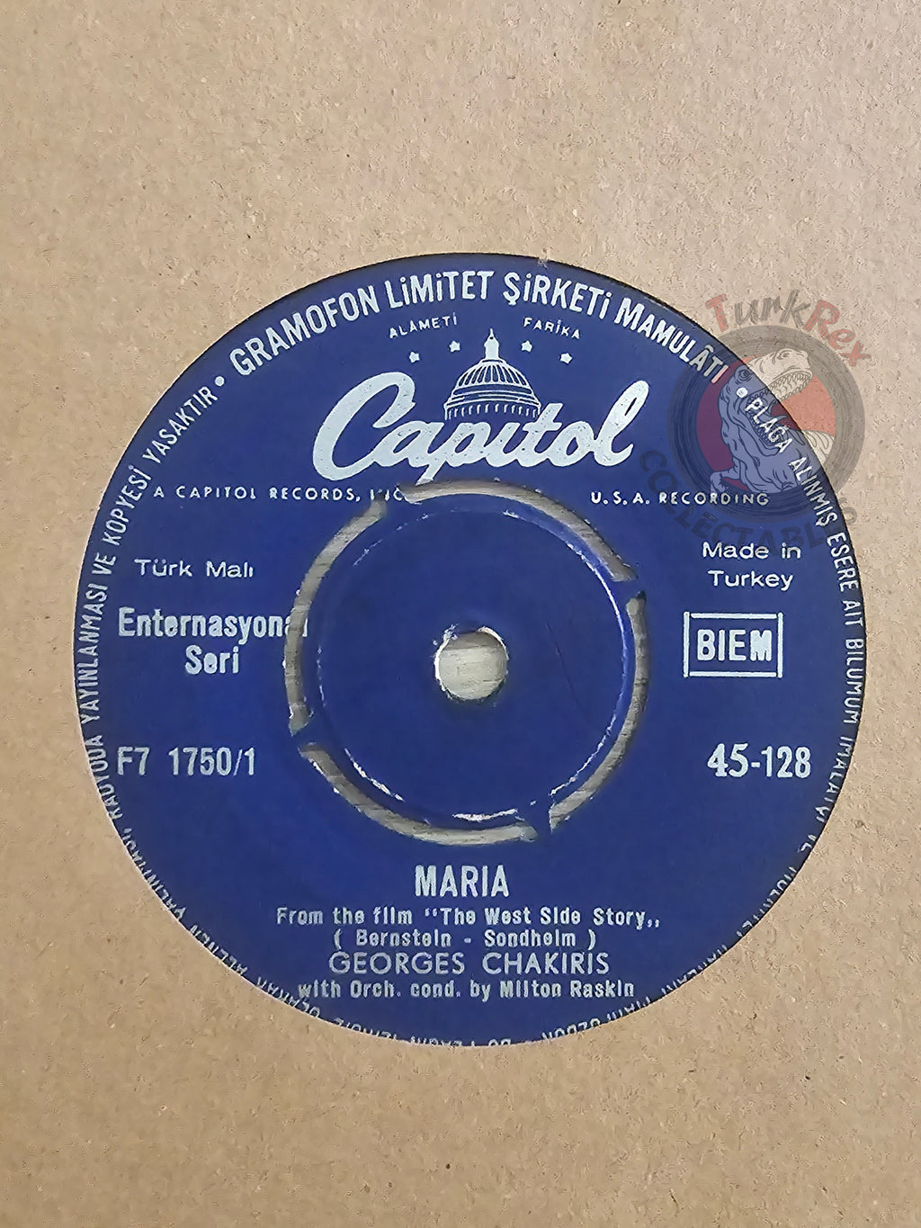 George Chakiris – Maria / Tonight 7" Turkish Pressing Vinyl Turkey Edition