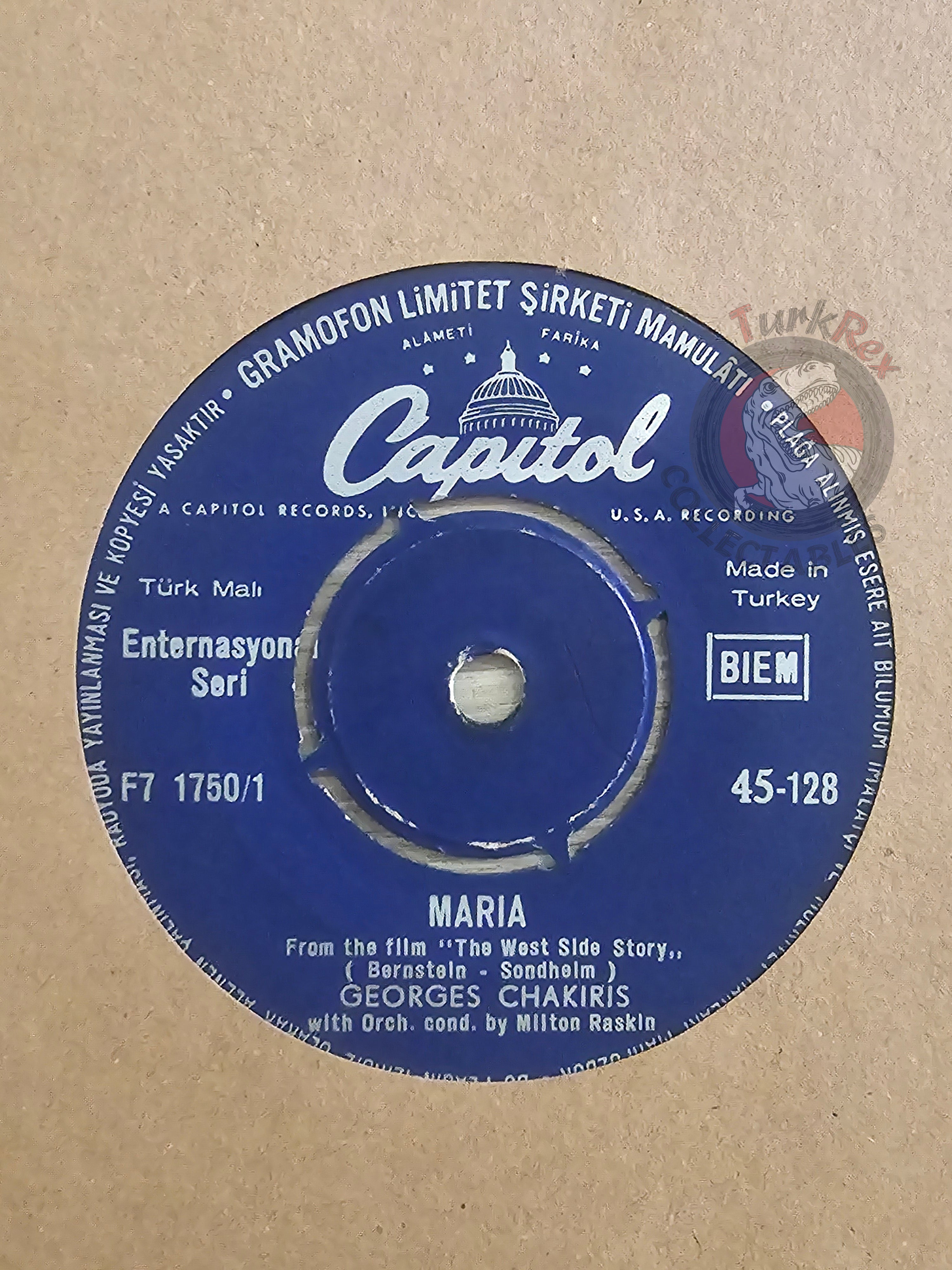 George Chakiris – Maria / Tonight 7" Turkish Pressing Vinyl Turkey Edition
