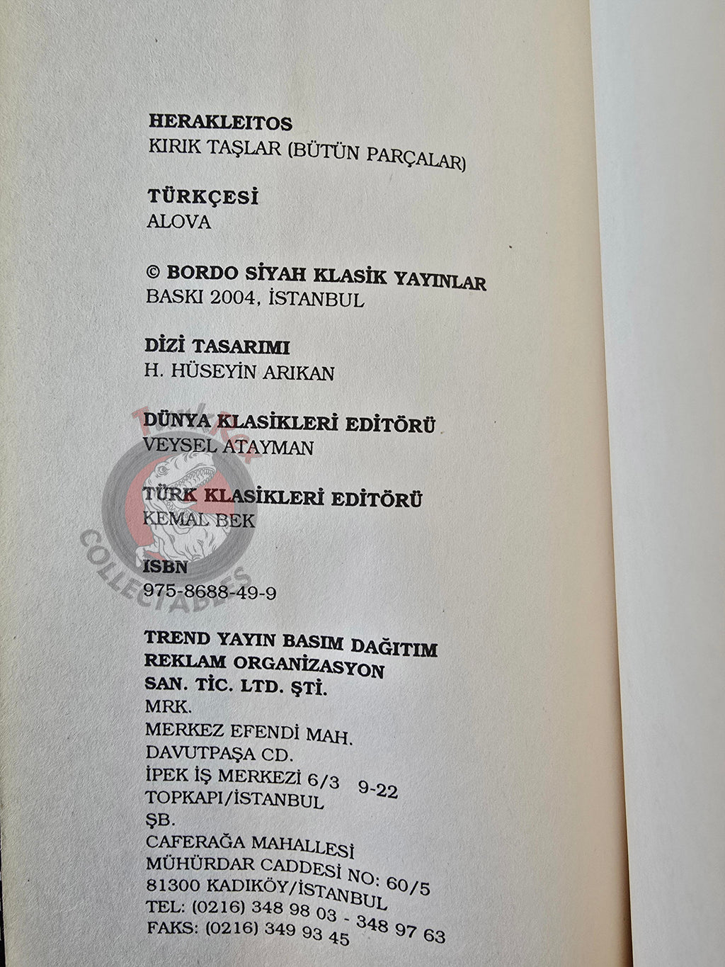 Heraclitus – Fragments 2004 Turkish Book Turkey