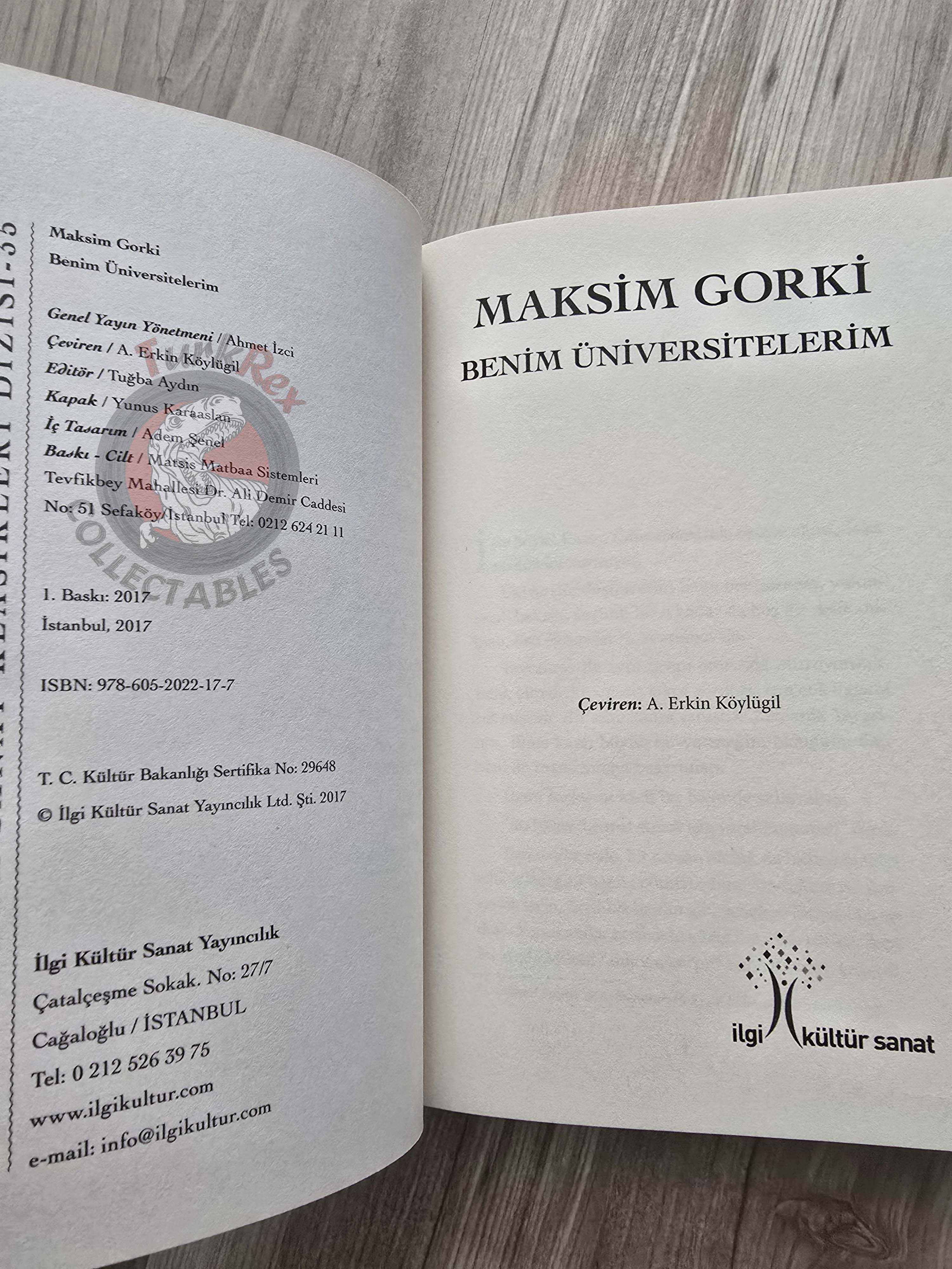 Maxim Gorky – My Universities 2017 Turkish Book Turkey