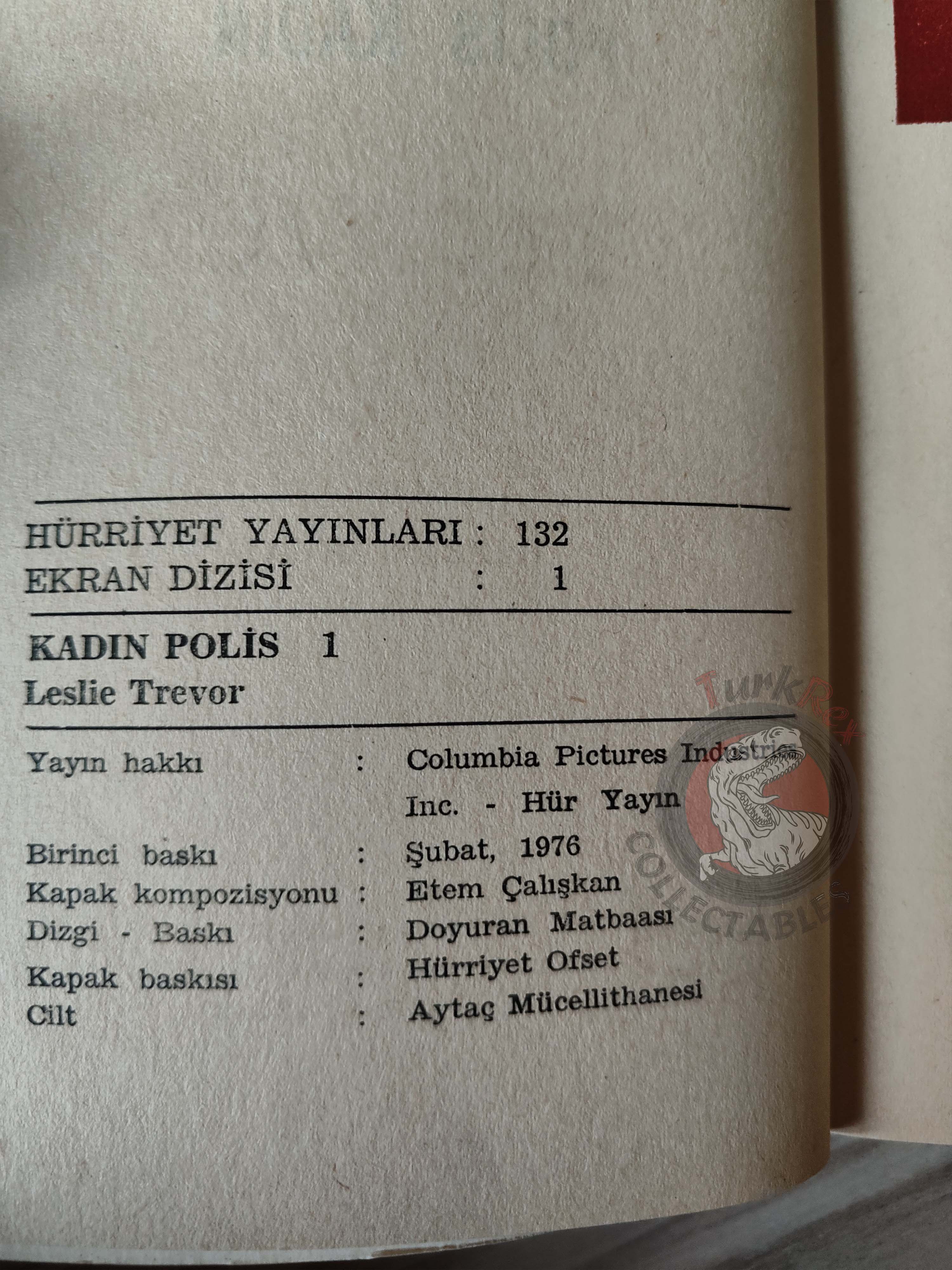 Leslie Trevor – Police Woman 1: The Rape 1976 1st Turkish Book Turkey