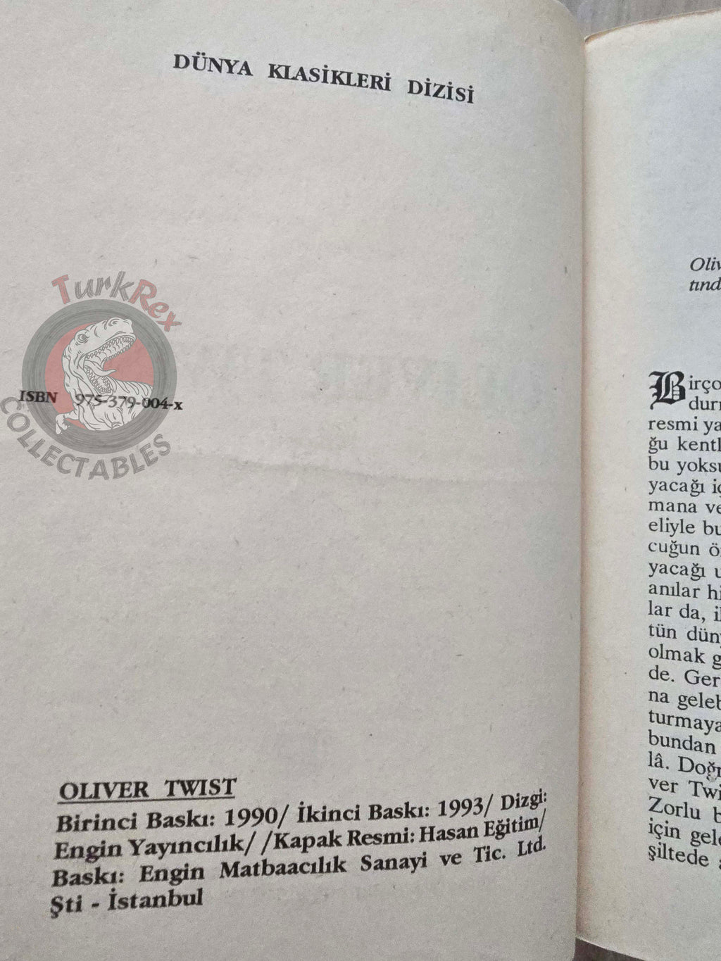 Charles Dickens – Oliver Twist 1993 Turkish Book Turkey