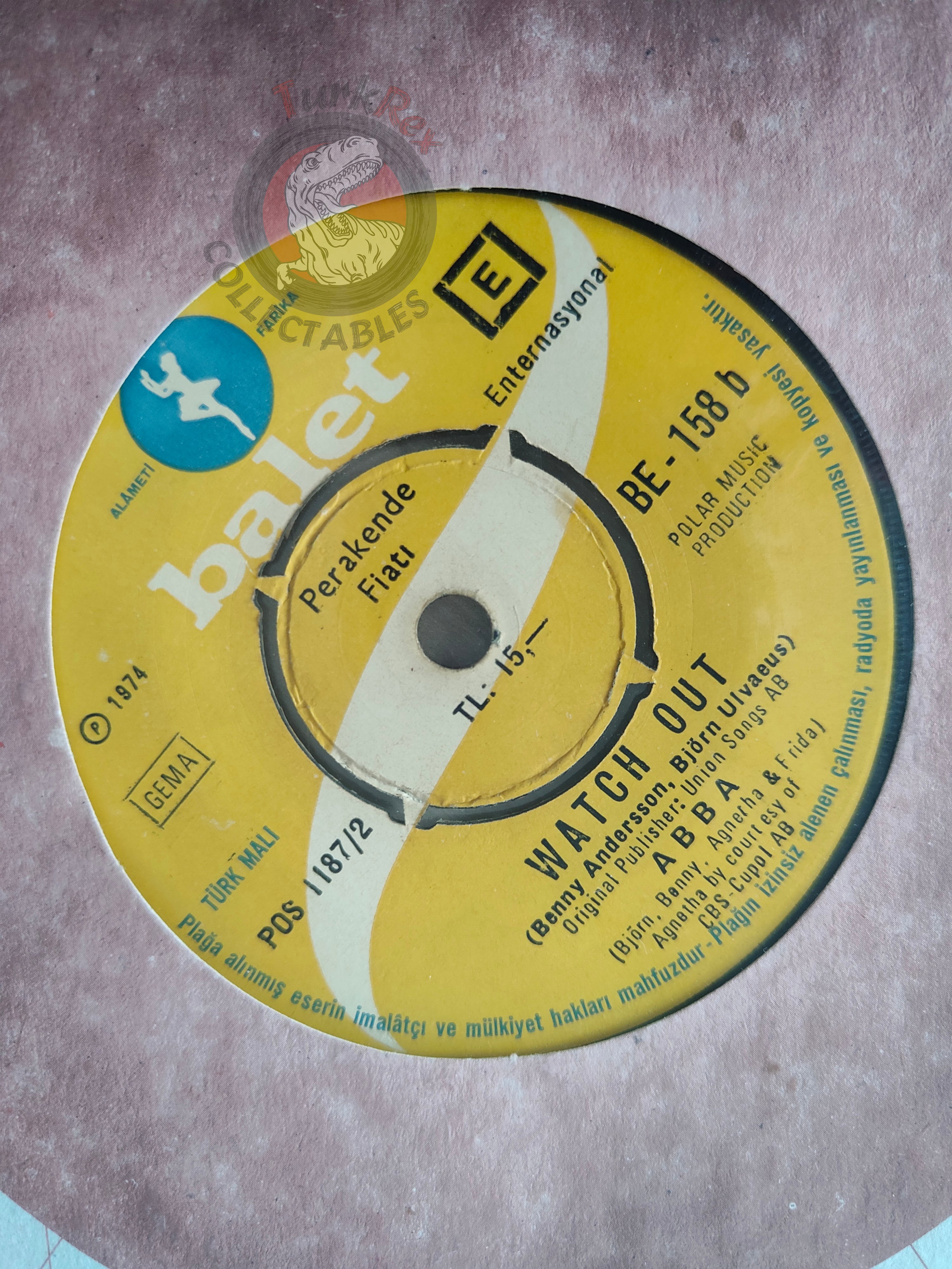 ABBA – Waterloo 7" Turkish Pressing Vinyl Turkey Edition Eurovision 1974 2