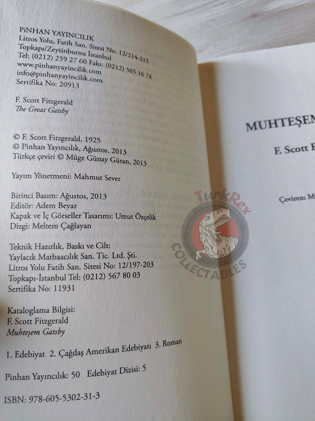 F. Scott Fitzgerald  – The Great Gatsby 2013 Illustrated Turkish Book Turkey