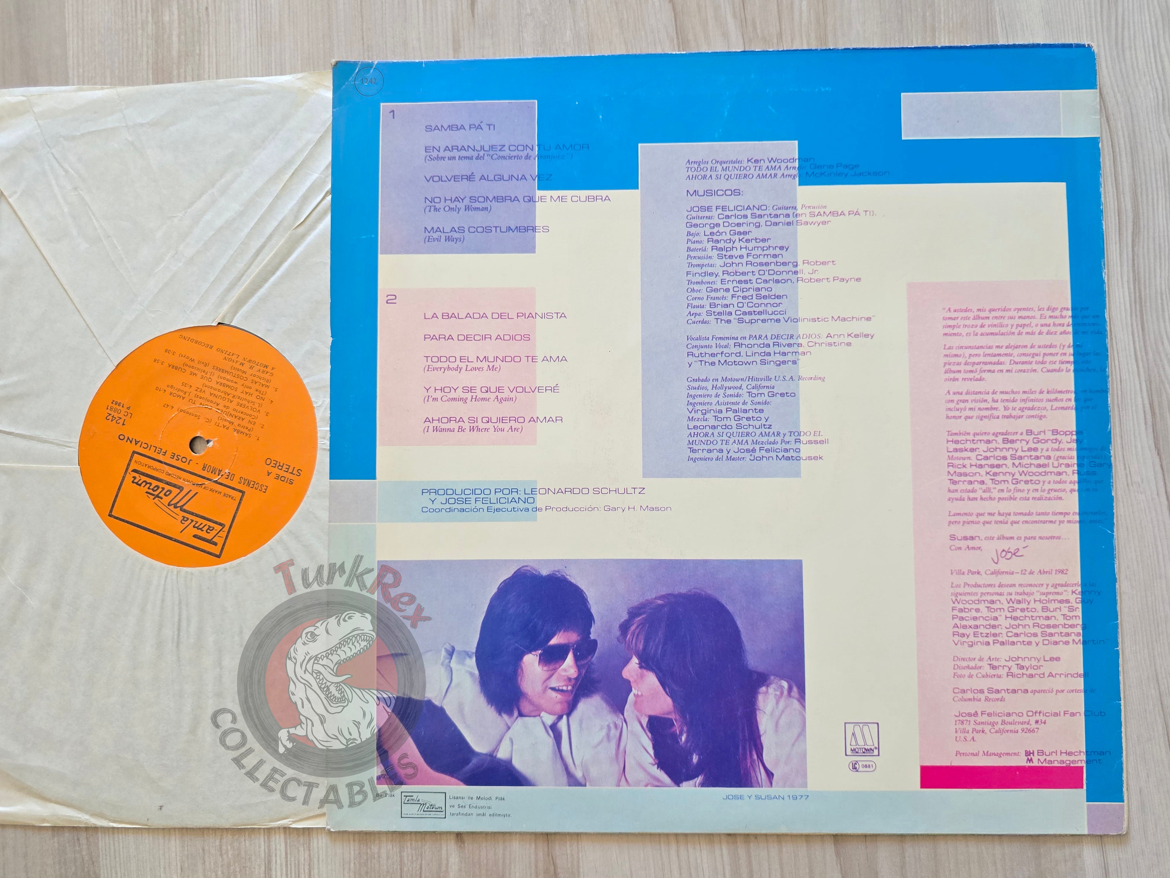 José Feliciano – Escenas De Amor Turkish Pressing Vinyl Turkey Edition