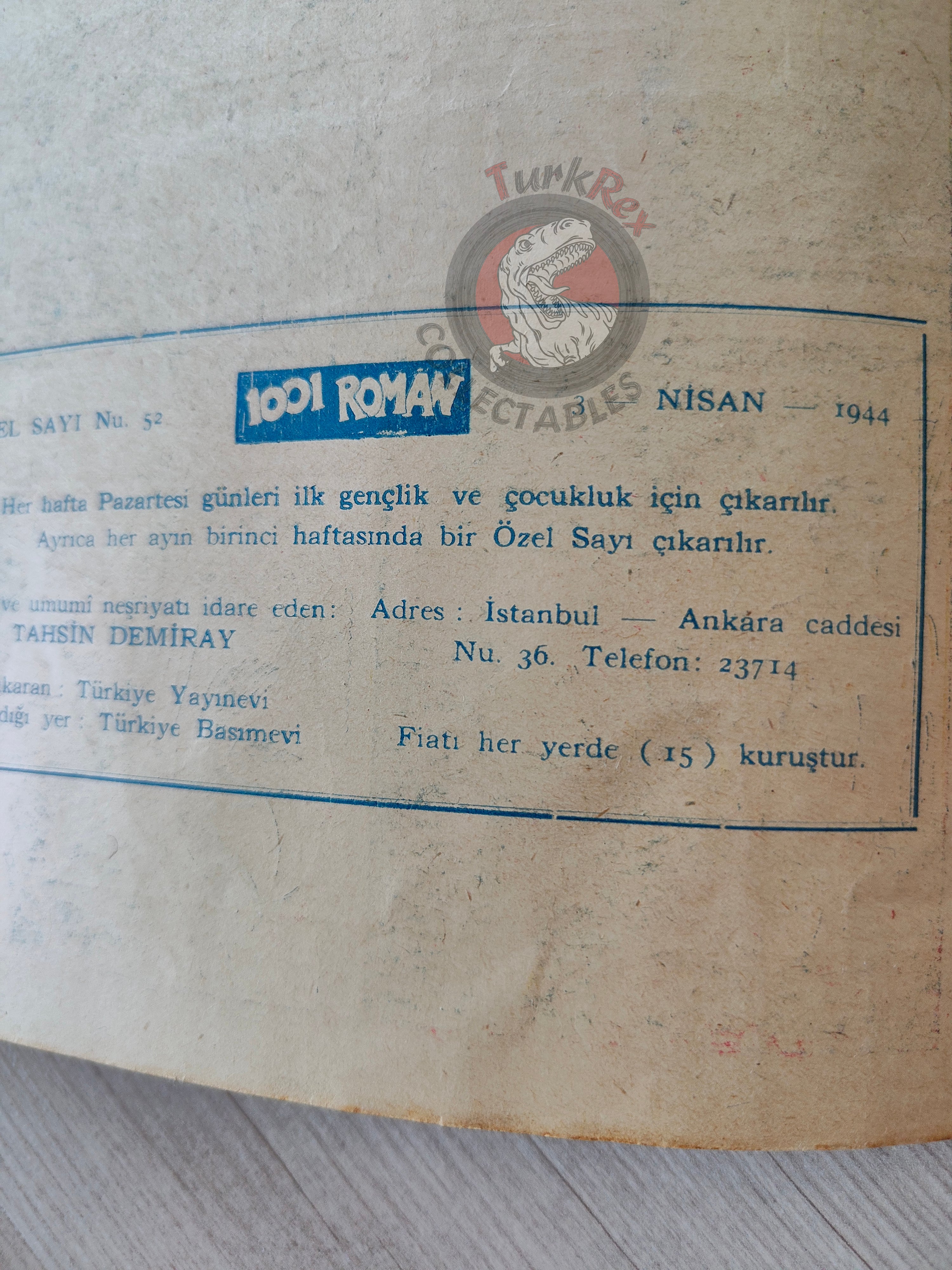 1001 Roman 1944 The Phantom - The Singh Brotherhood / The Sky Band Turkish Comic Mag Turkey