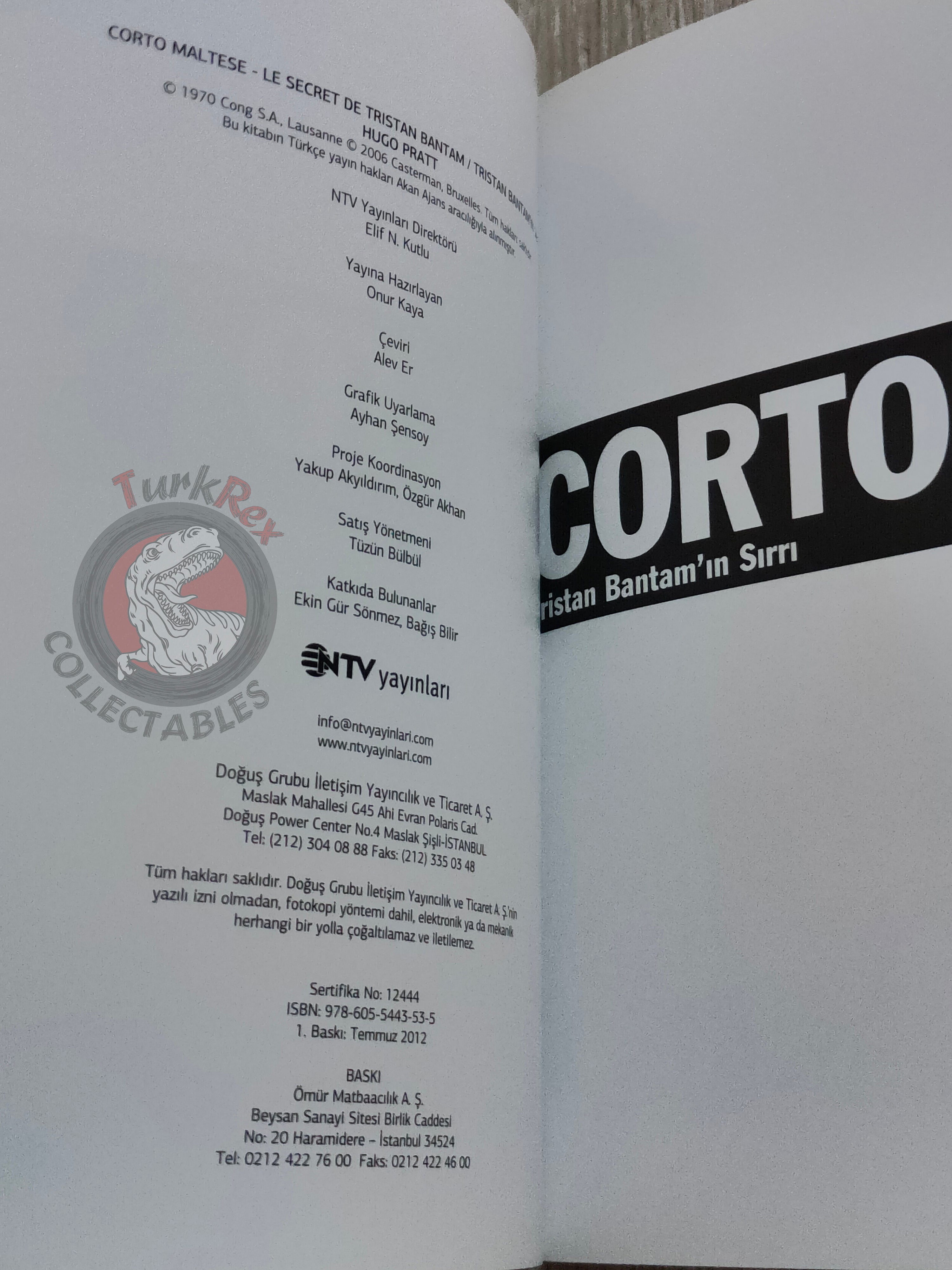 Corto Maltese – Le Secret de Tristan Bantam Turkish Comic Turkey