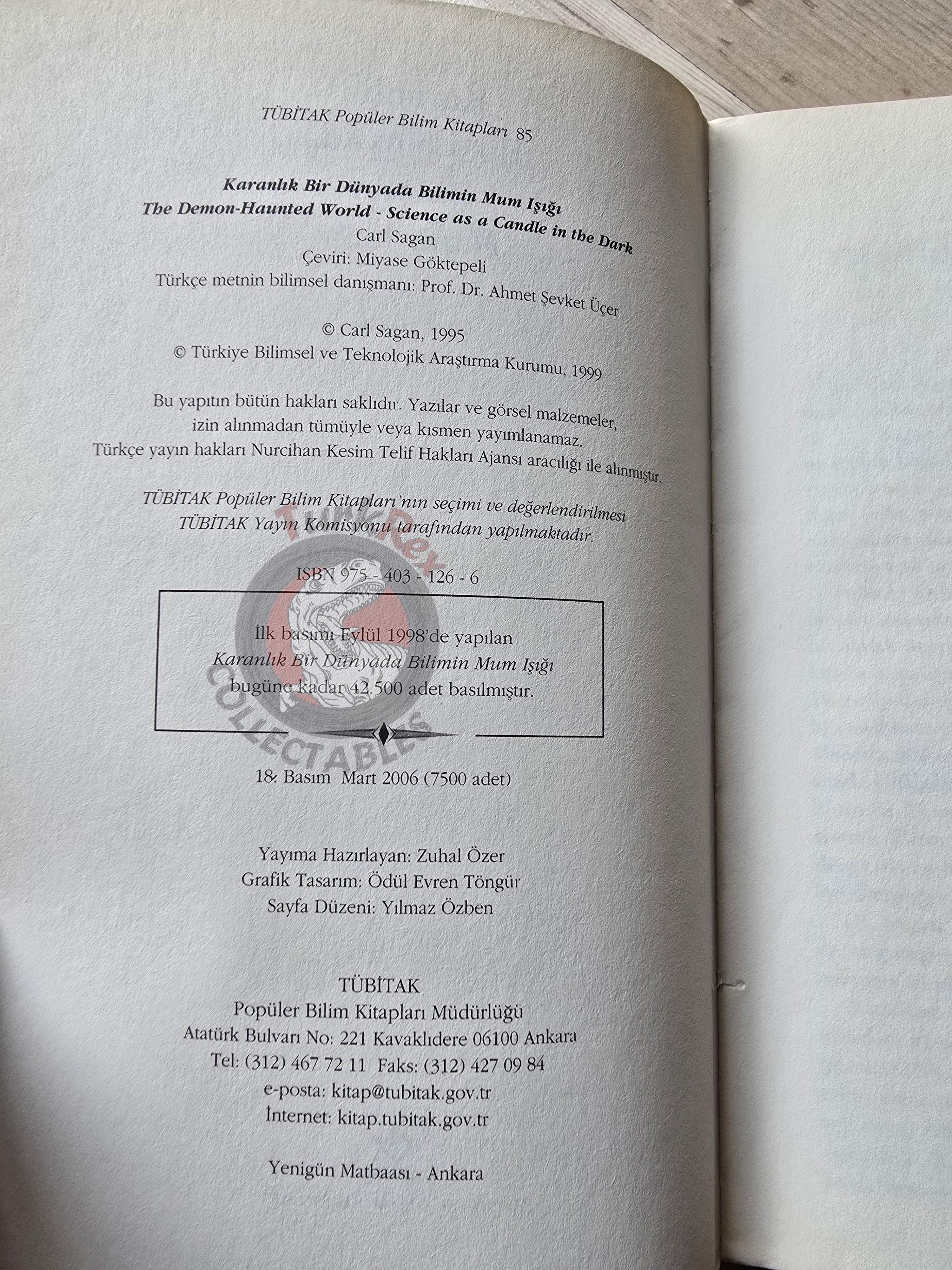 Carl Sagan – The Demon-Haunted World 2006 Turkish Book Turkey
