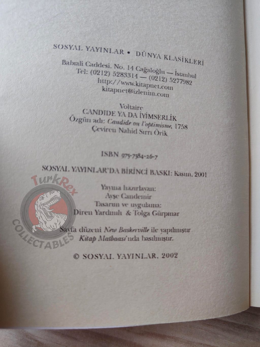 Voltaire – Candide 2002 Turkish Book Turkey