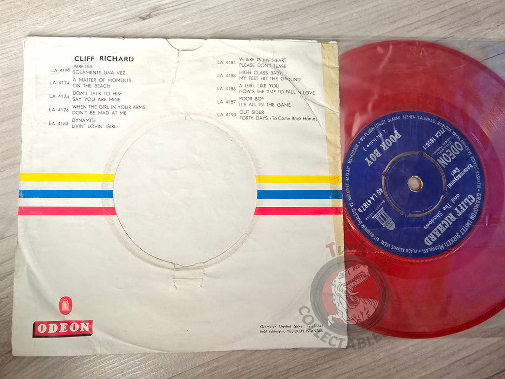 Cliff Richard And The Shadows – It's All In The Game 7" Turkish Pressing Red Vinyl Turkey Edition