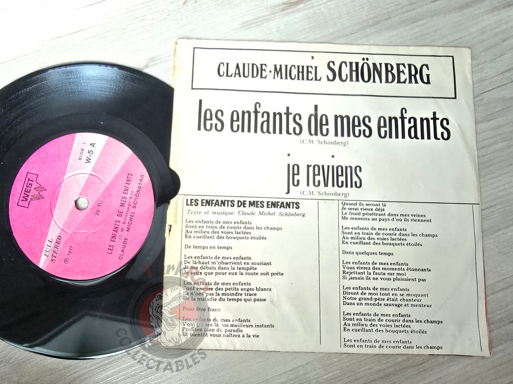 Claude-Michel Schönberg – Les Enfants De Mes Enfants 7" Turkish Pressing Vinyl Turkey Edition
