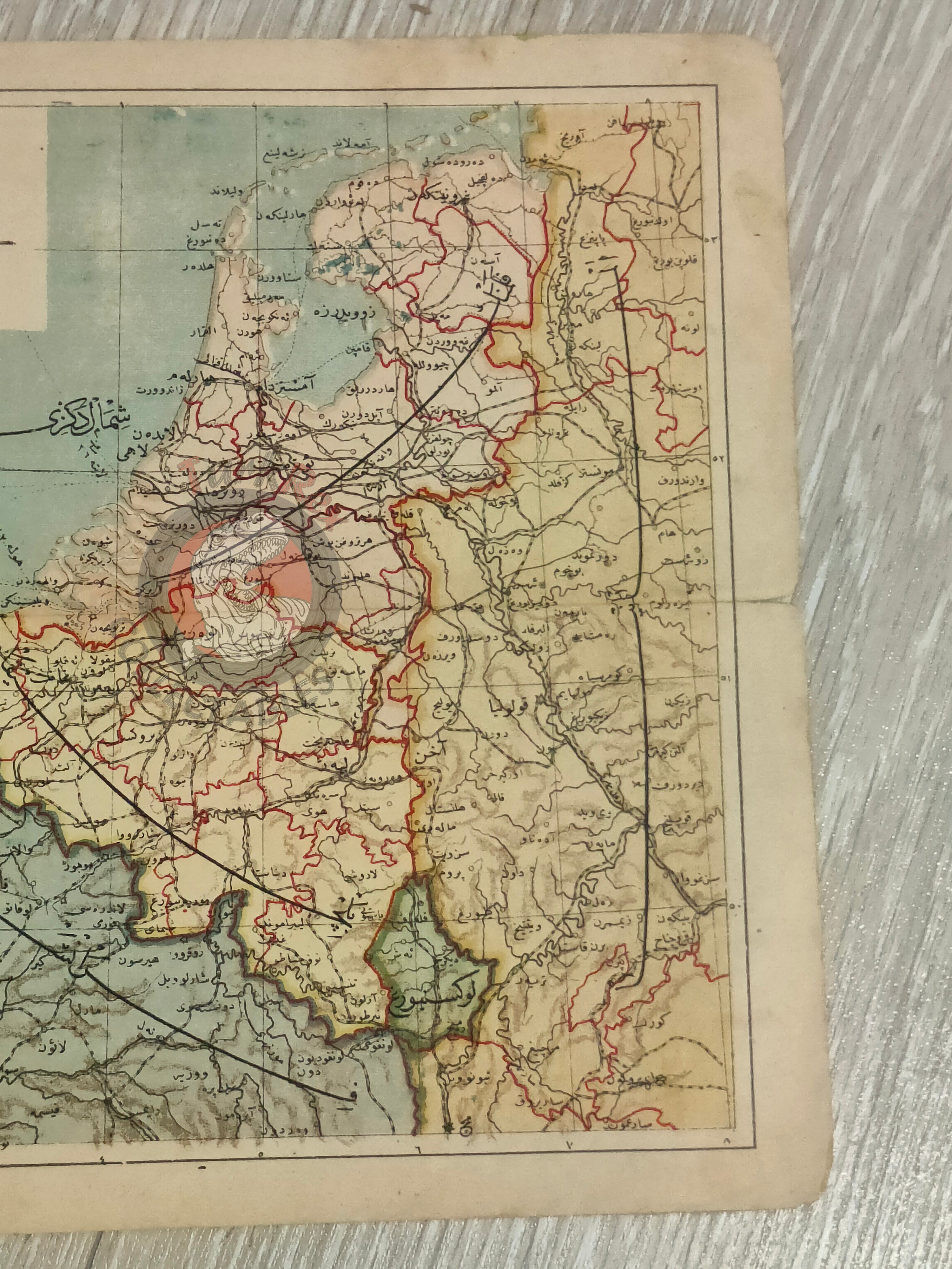 Netherlands 1906 Ottoman Atlas Map Ottoman Empire Europe Belgium Germany Luxembourg