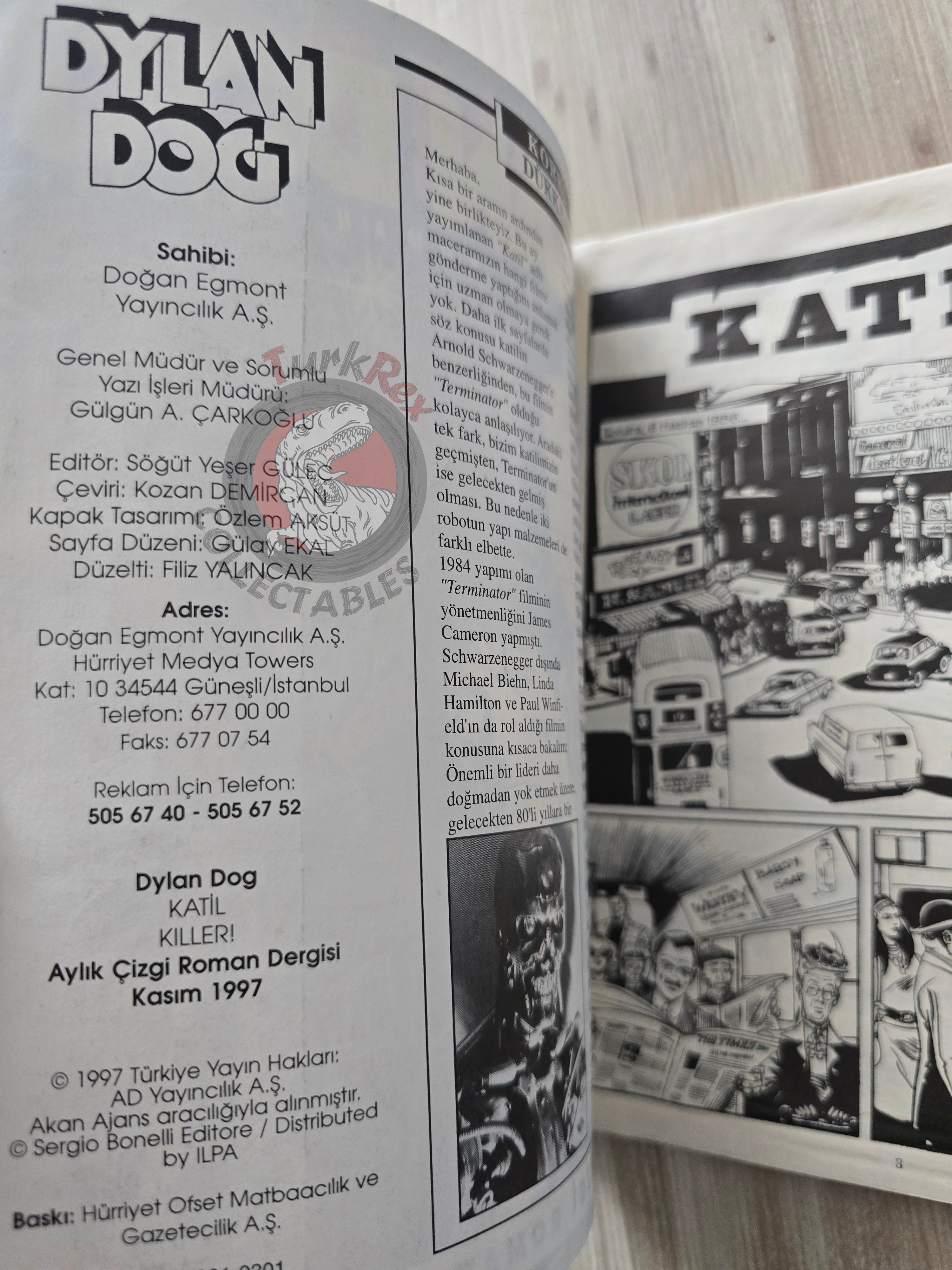Dylan Dog #10 1997 Turkish Comic Turkey #12 Killer!