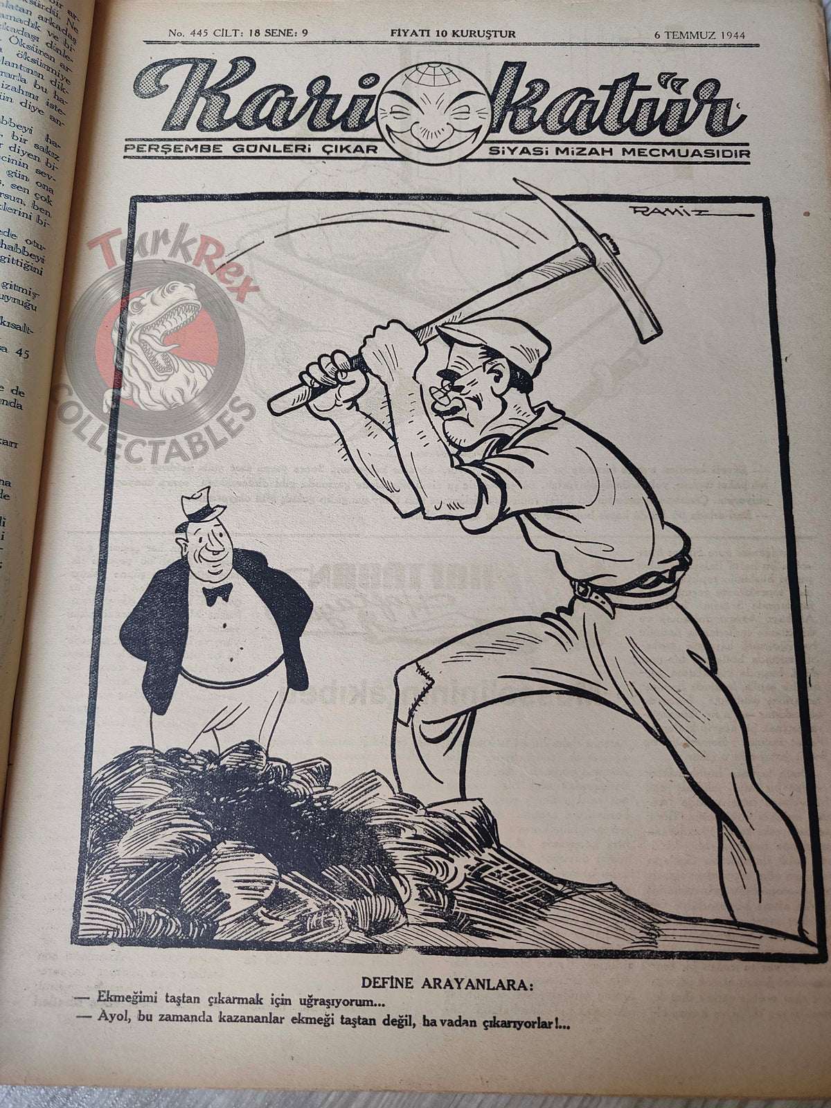 Karikatür 1944 Humor Magazine Turkish Turkey The Axis Germany WW2 era Japan