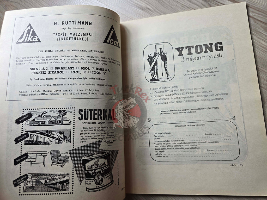 Arkitekt Architecture Magazine 1970 Turkish Mag Turkey Vakko Factory Sika Ytong