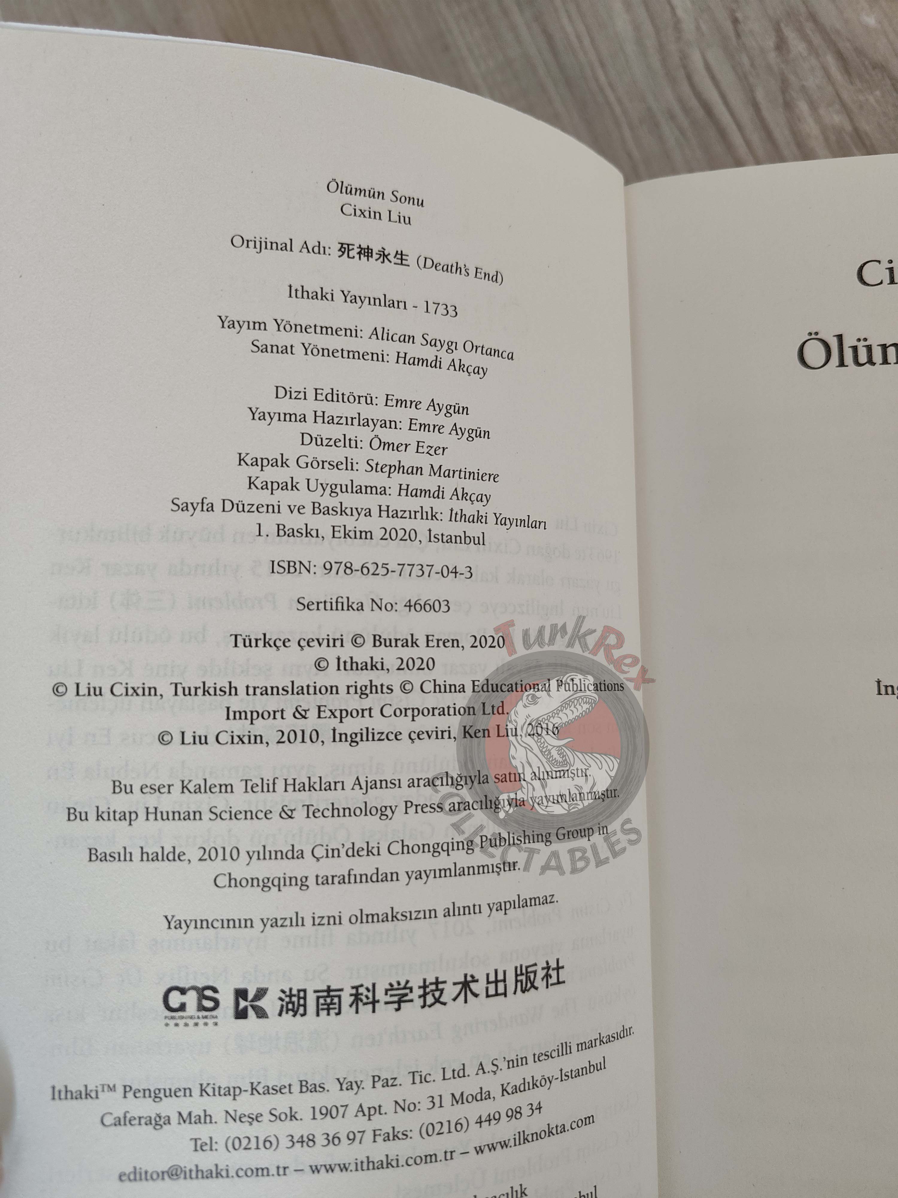 Liu Cixin – Death’s End 2020 1st Turkish Book Turkey