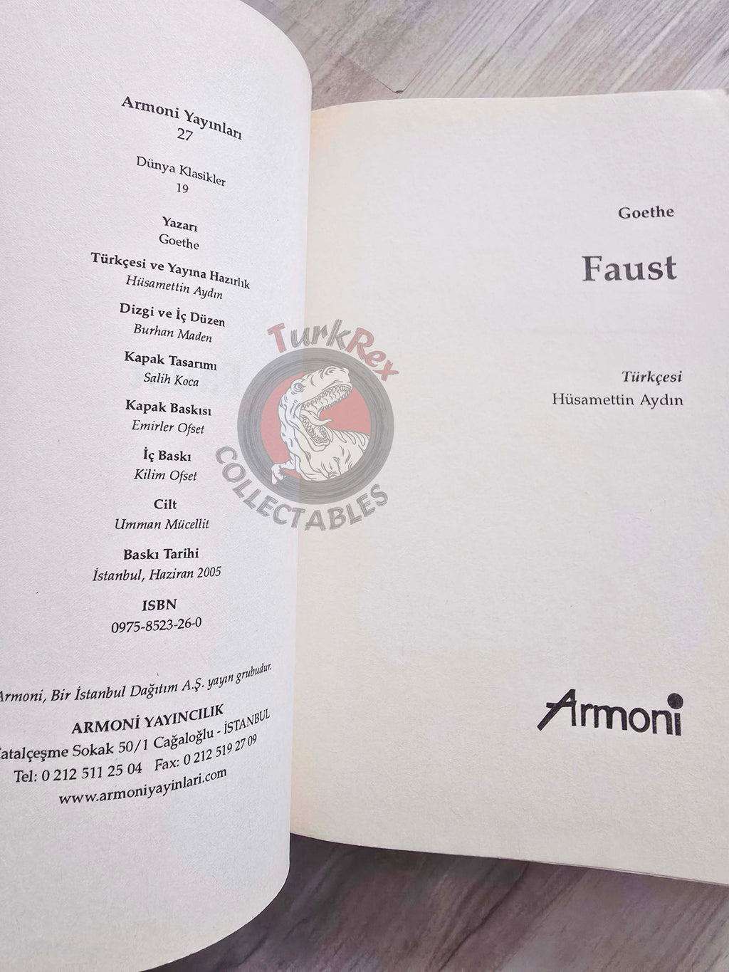 Johann Wolfgang von Goethe – Faust 2005 Turkish Book Turkey