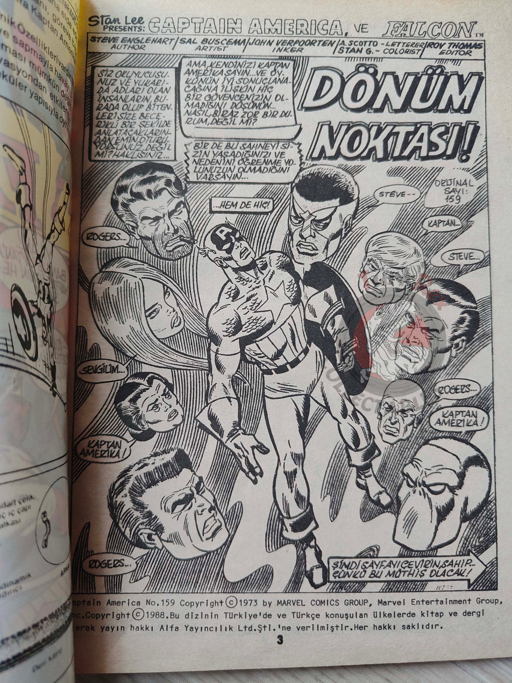 Captain America – Issue #2 1988 Turkish Comic Turkey #159 #160 #161 #162
