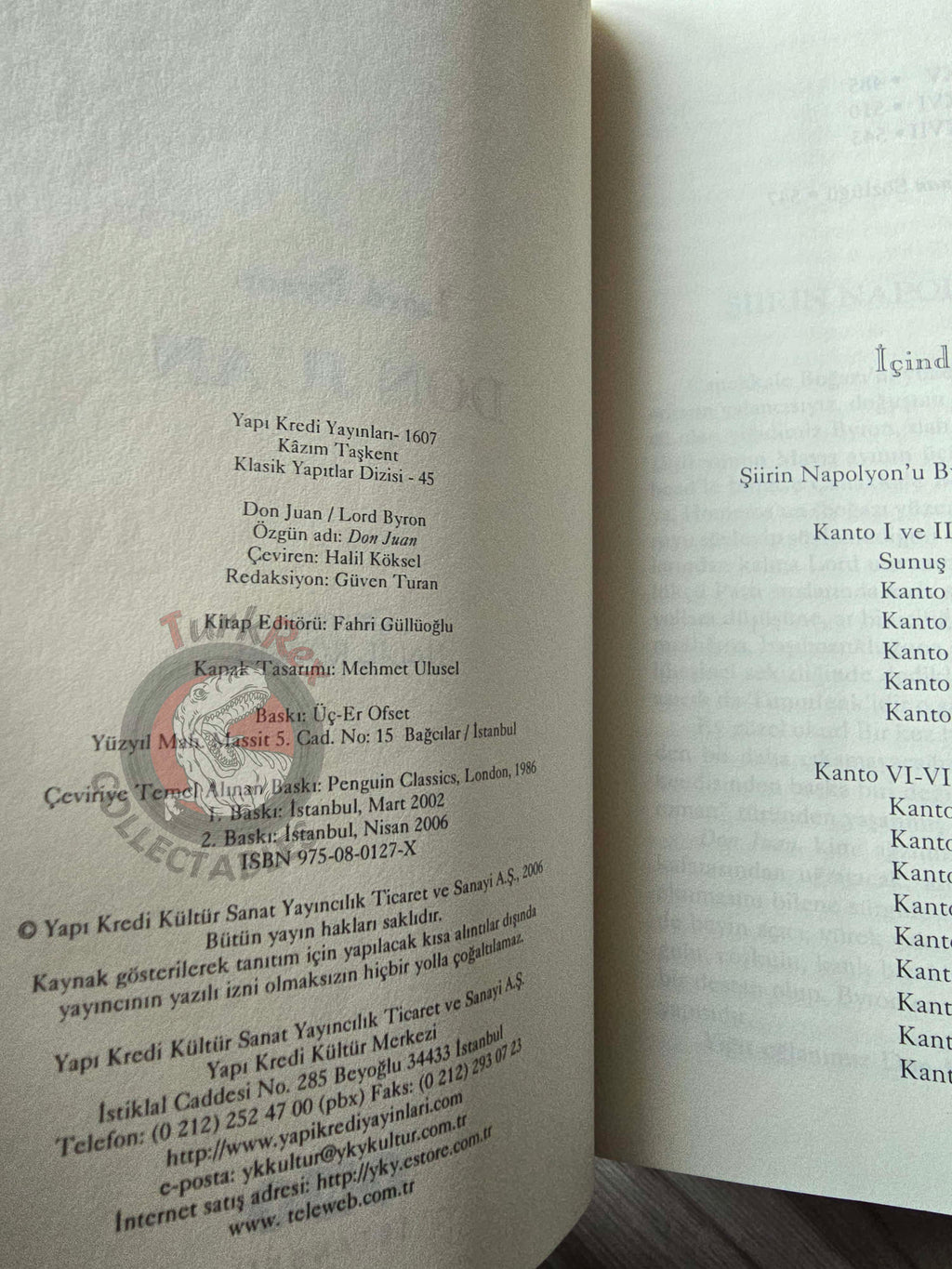 Lord Byron – Don Juan 2006 Turkish Book Turkey