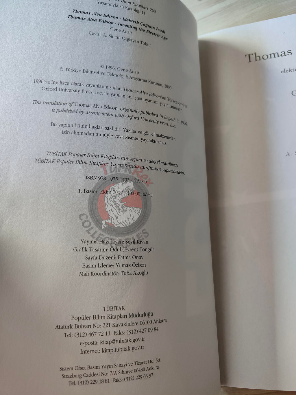 Gene Adair – Thomas Edison 2007 Turkish Book Turkey