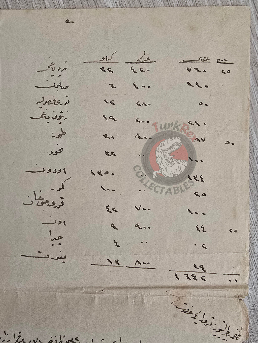 Ottoman 1916 Supply Receipt for the Uşak Madrasa with Hejaz Railway Stamps Islam Education
