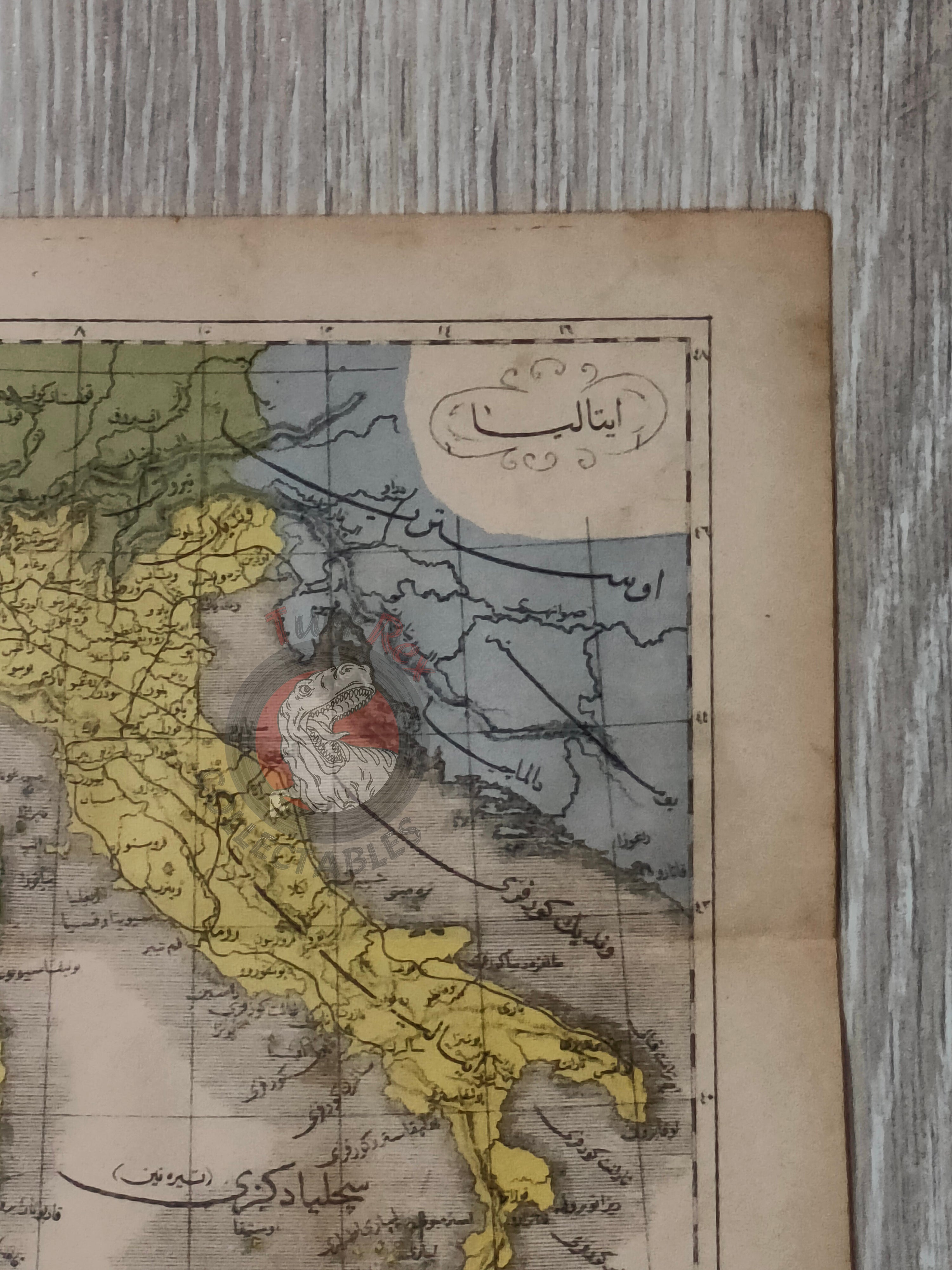 Italy 1867 Ottoman Atlas Map Ottoman Empire Europe Bosnia Sardegna