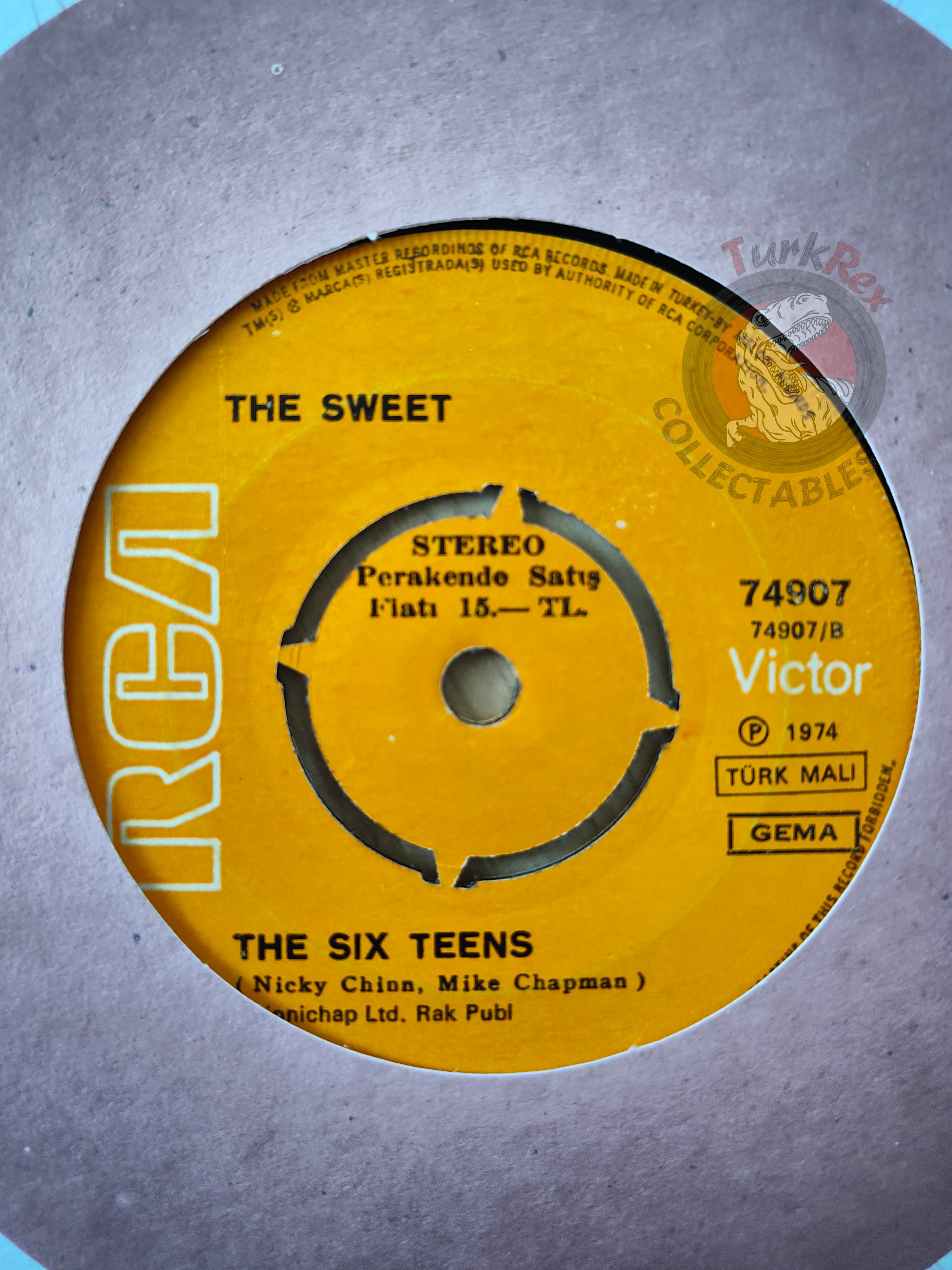 The Sweet – Burn On The Flame 7" Turkish Pressing Vinyl Turkey Edition