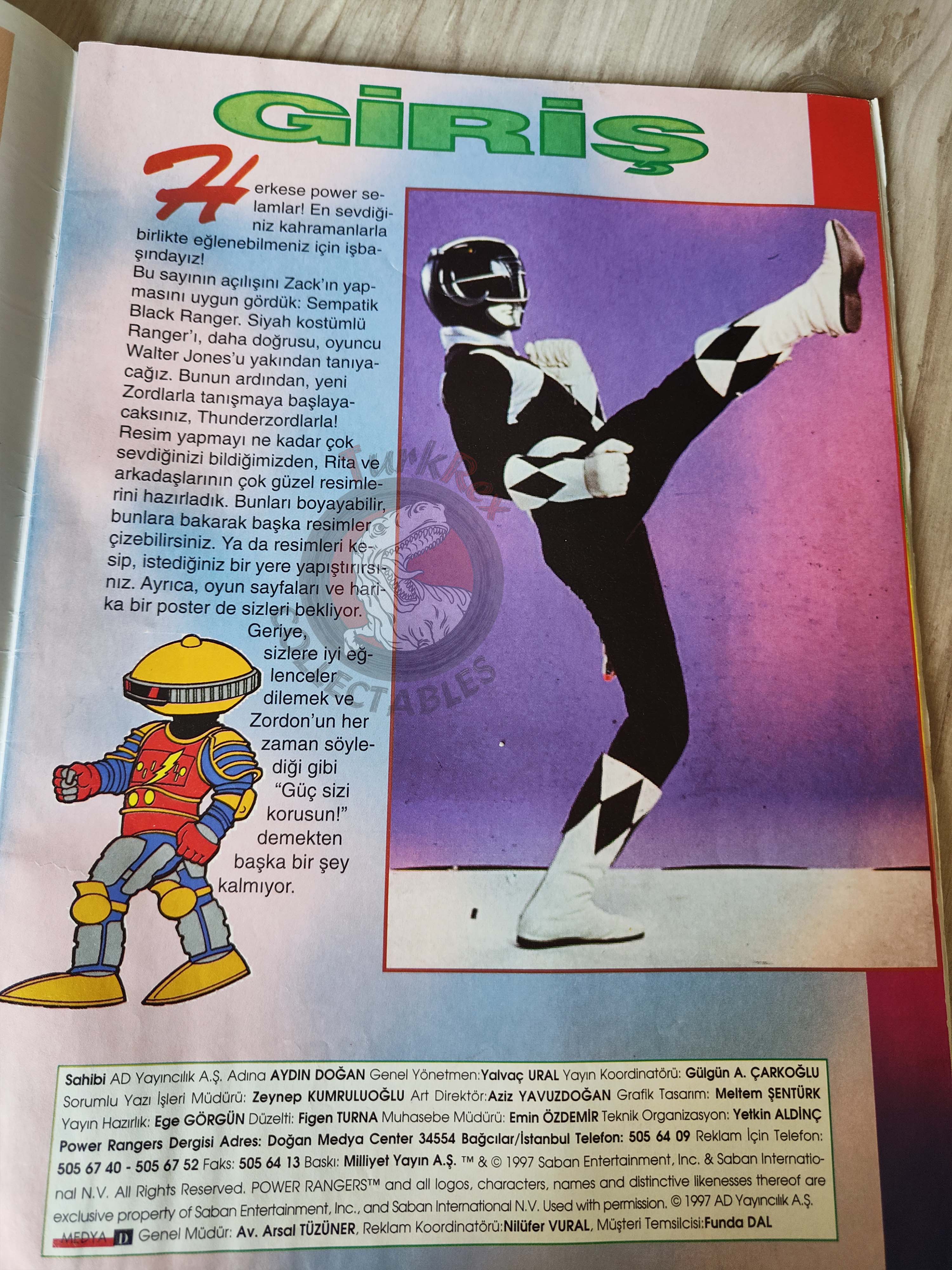 Power Rangers #1 1997 Turkish Comic Mag Turkey Mighty Morphin