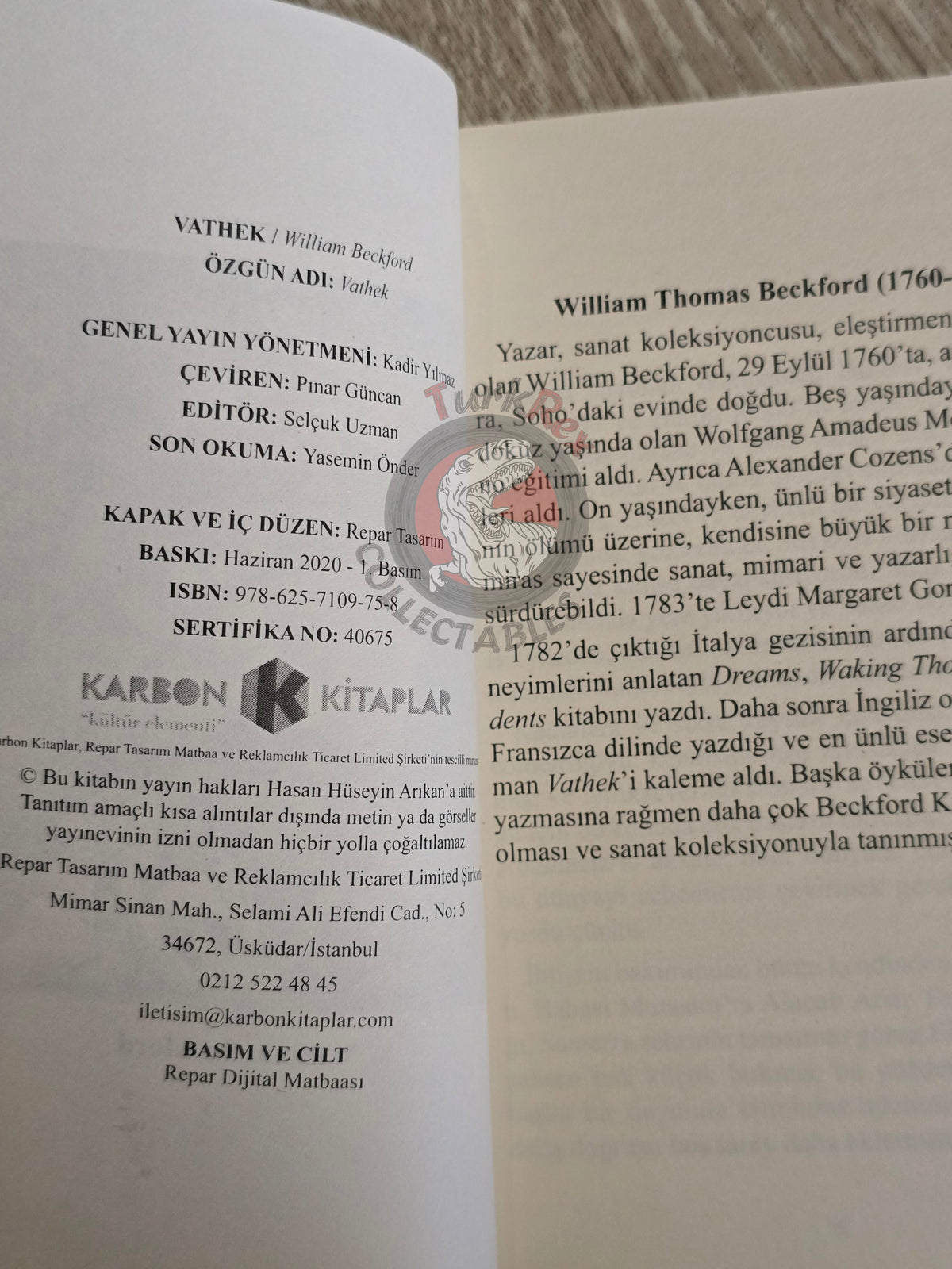 William Beckford – Vathek 2020 Turkish Book Turkey