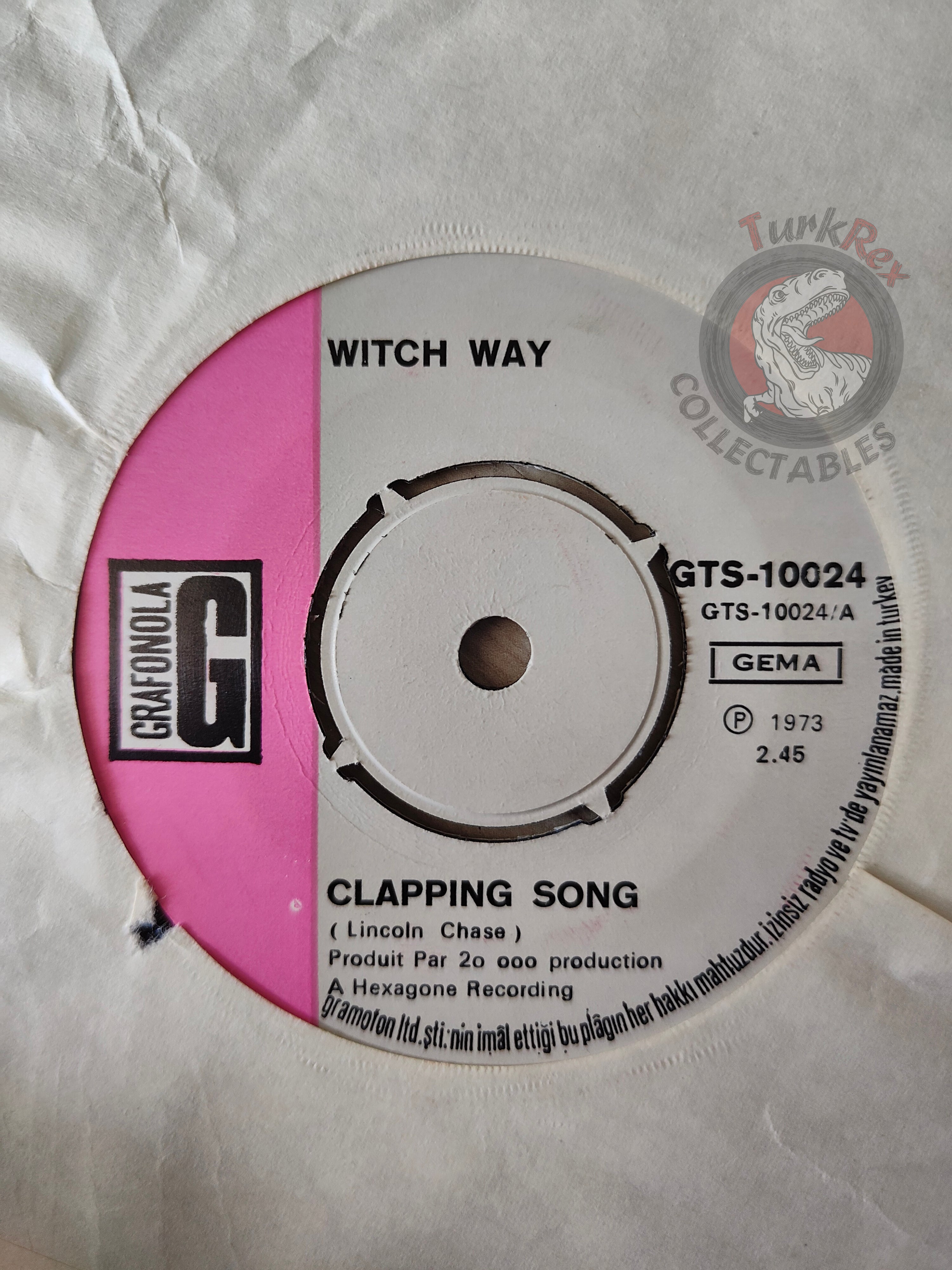 Witch Way – Clapping Song 7" Turkish Pressing Vinyl Turkey Edition 2