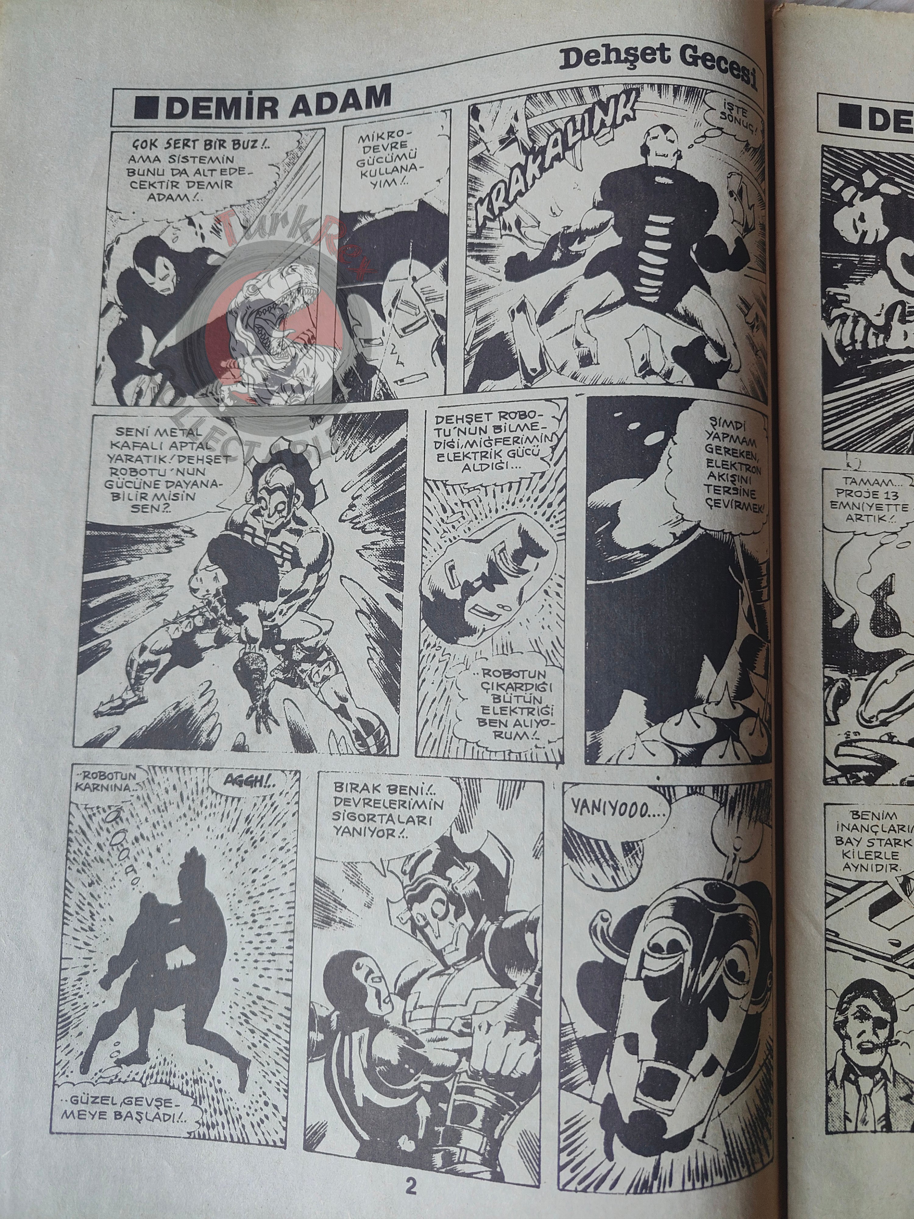Iron Man #2 Demir Adam 1989 Turkish Comic Turkey #129 #130 Newspaper Giveaway
