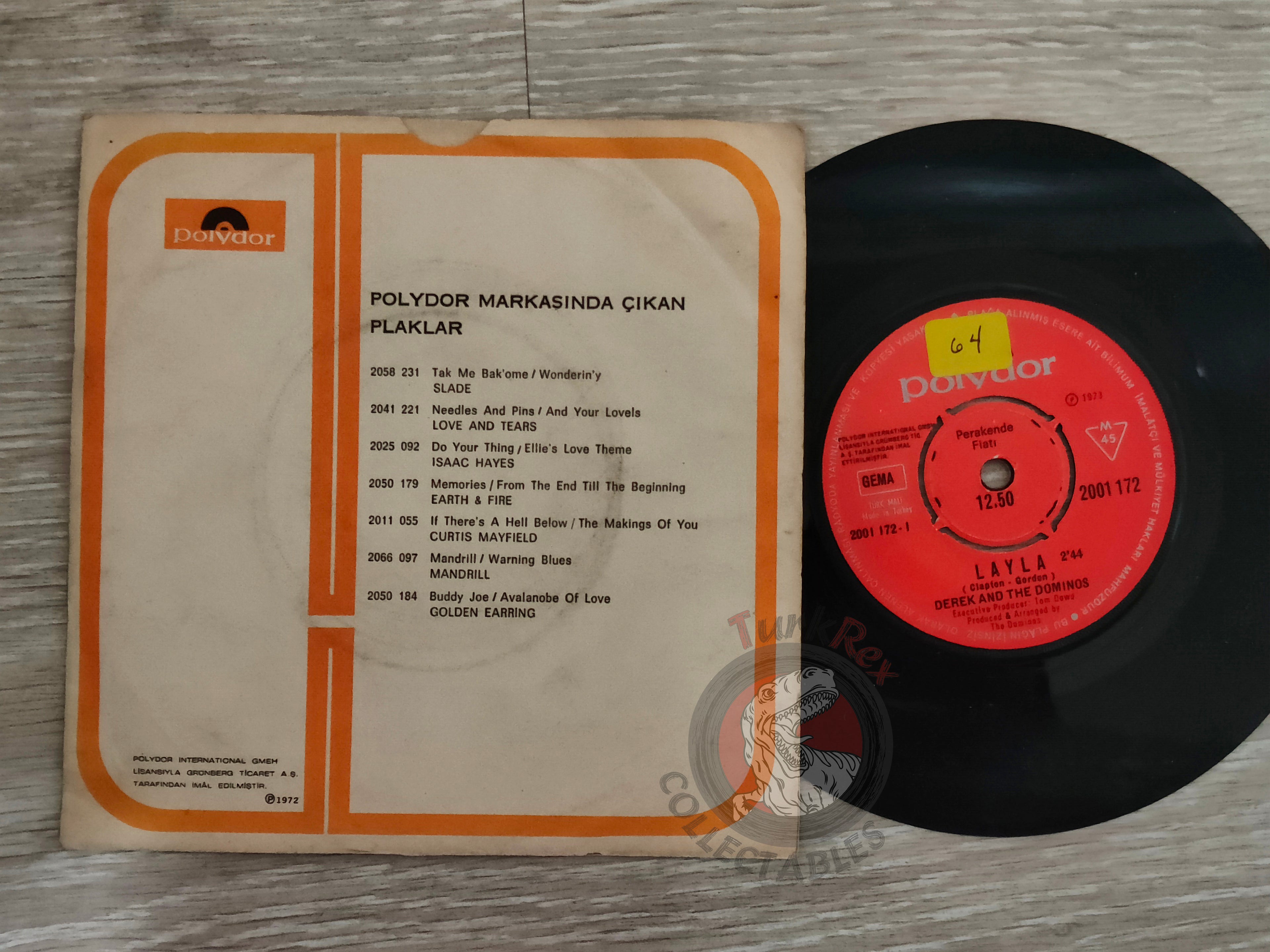 Derek & The Dominos – Layla 7" Turkish Pressing Vinyl Turkey Edition Eric Clapton