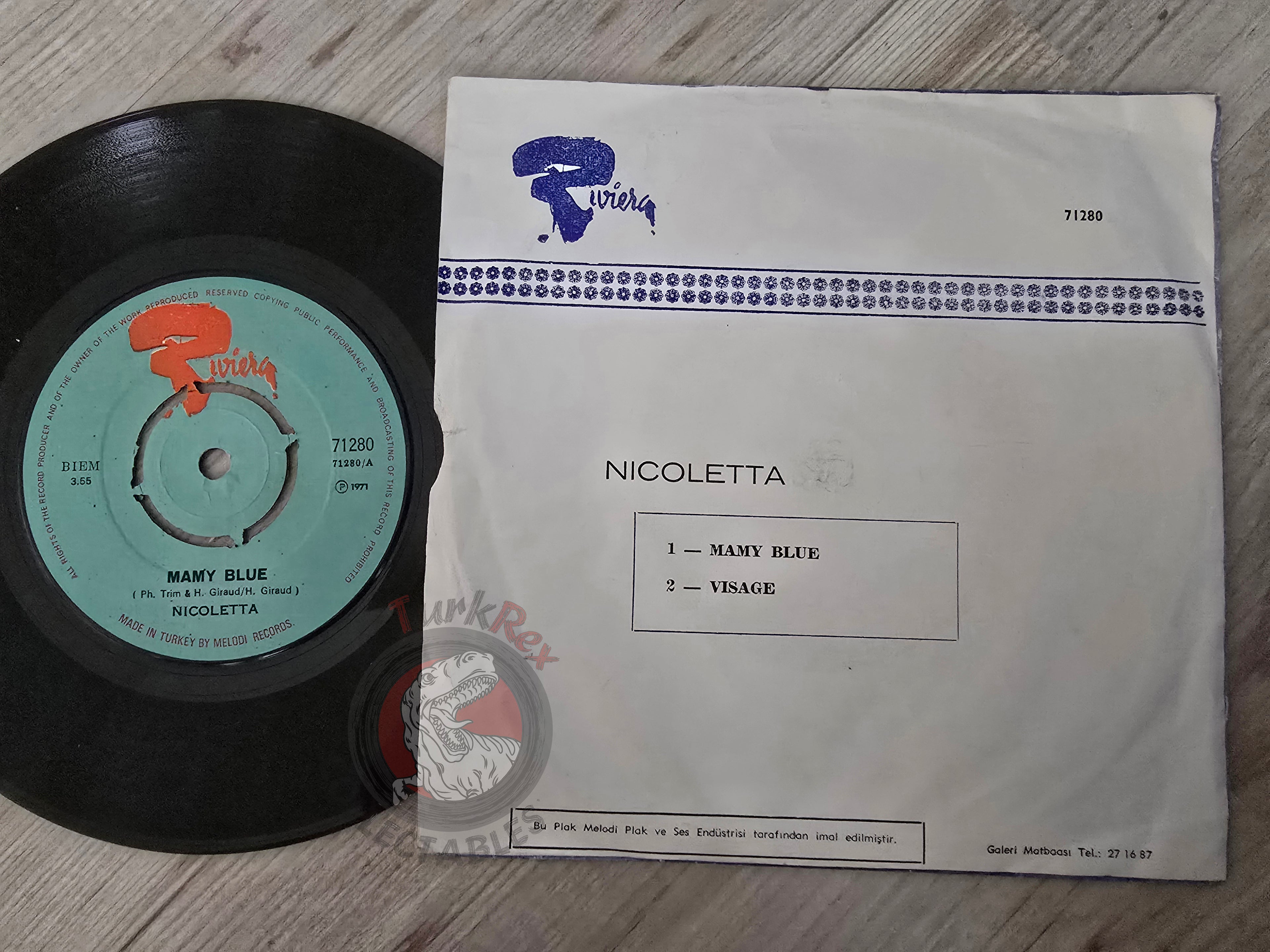 Nicoletta – Mamy Blue / Visage 7" Turkish Pressing Vinyl Turkey Edition