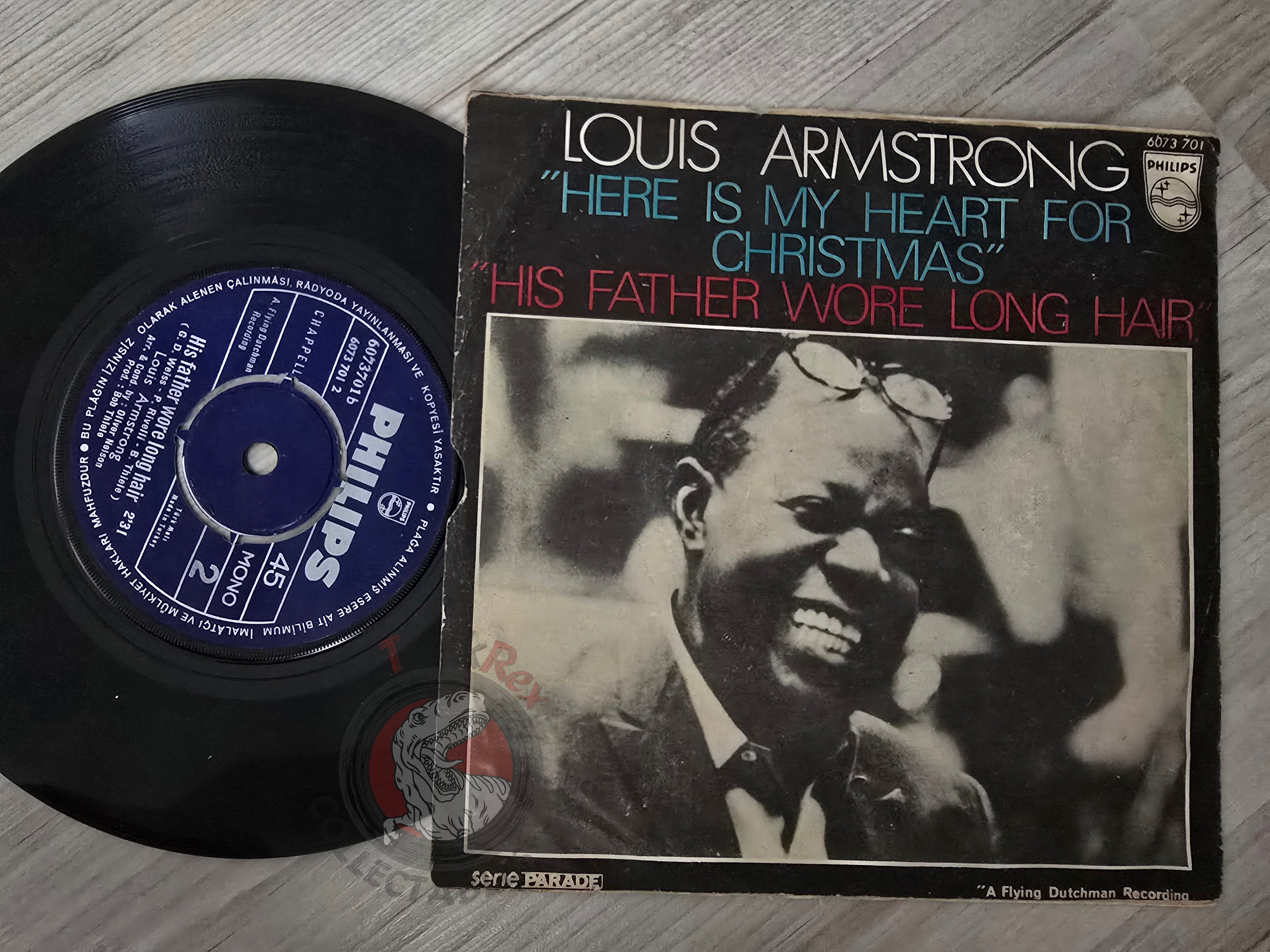 Louis Armstrong – Here Is My Heart For Christmas 7" Turkish Pressing Vinyl Turkey Edition