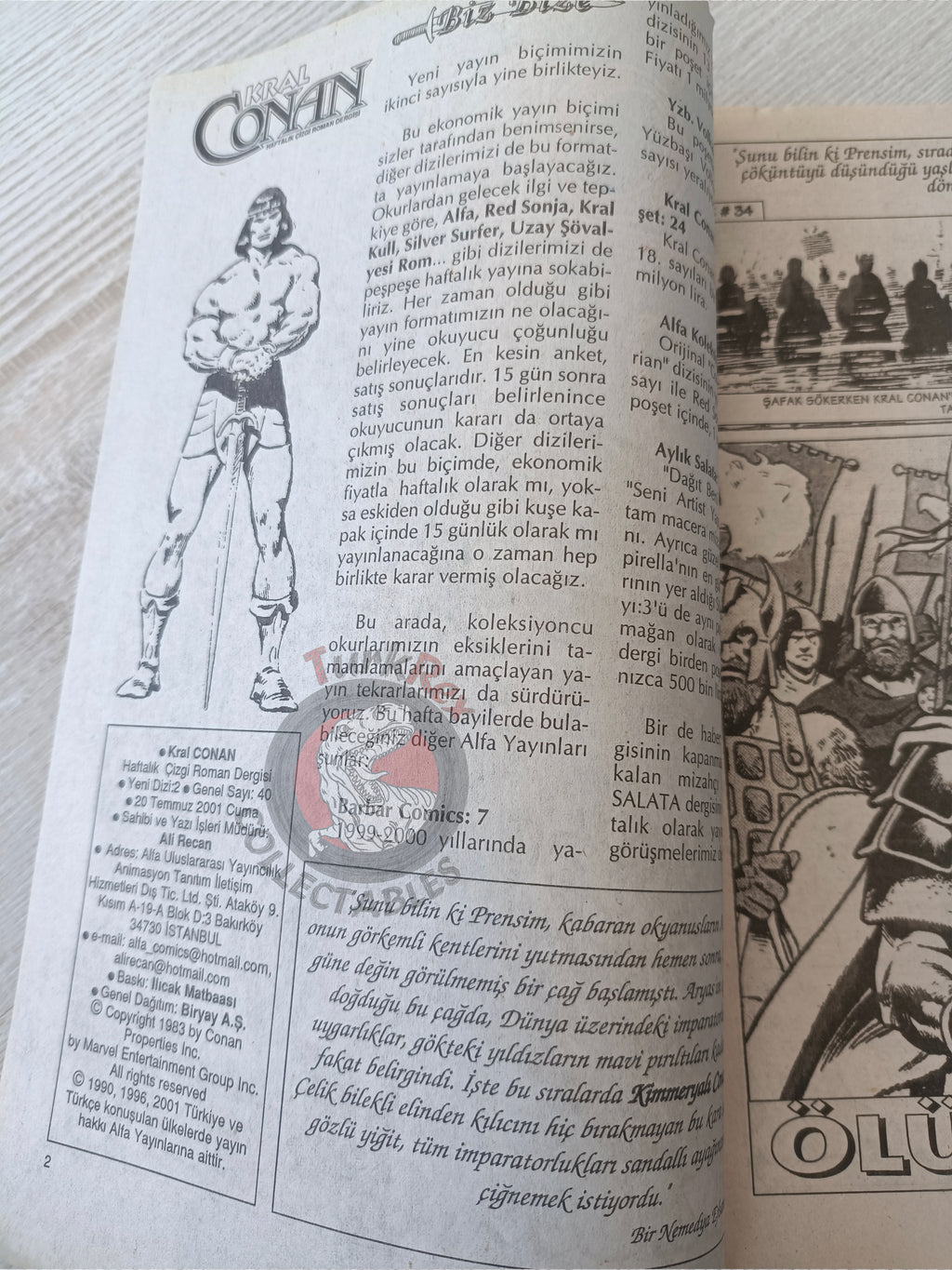 Conan The King #2 2001 Turkish Comic Turkey #34