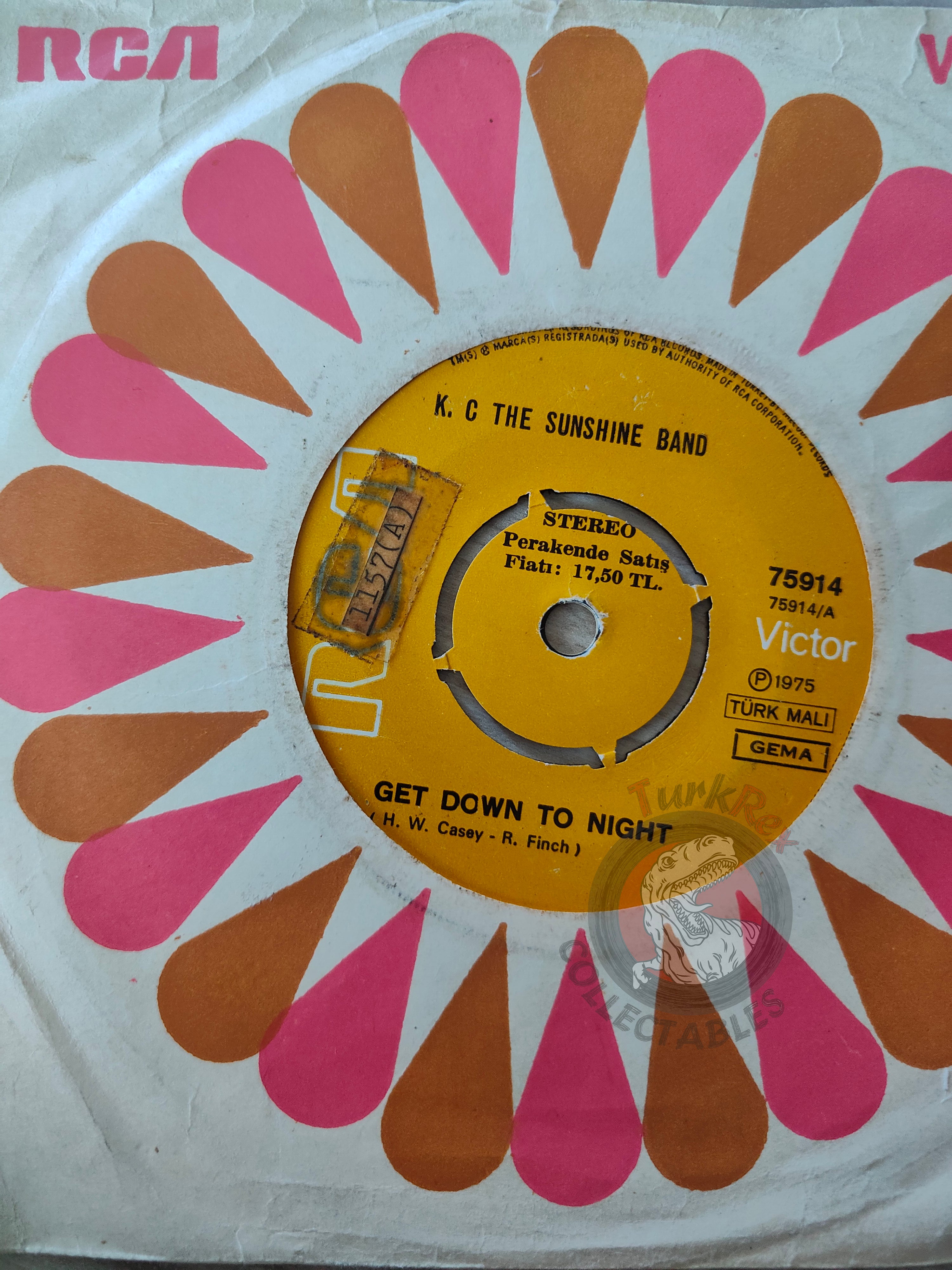 K. C The Sunshine Band – Get Down Tonight 7" Turkish Pressing Vinyl Turkey Edition