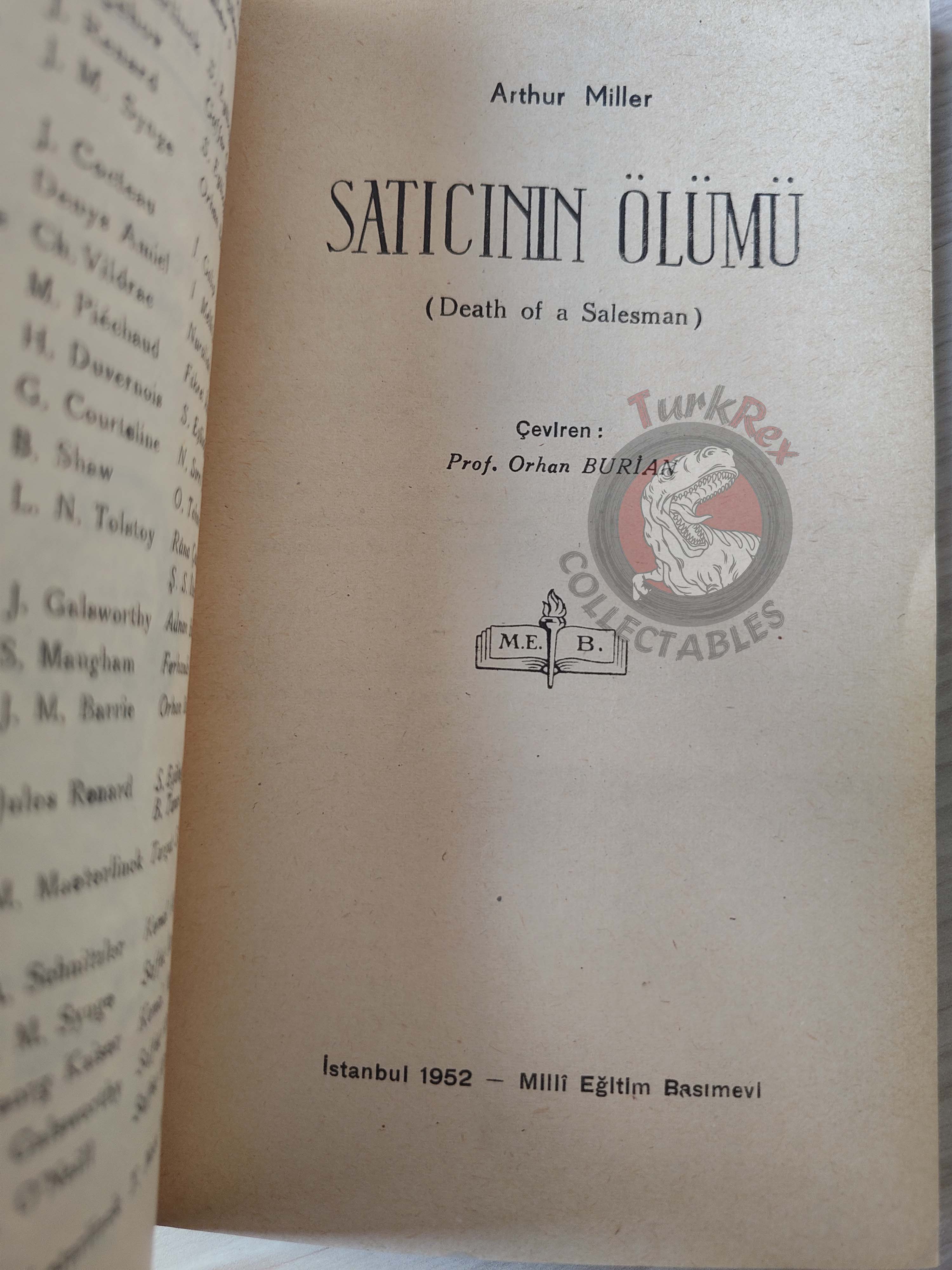 Arthur Miller – Death Of A Salesman 1952 1st Turkish Book Turkey