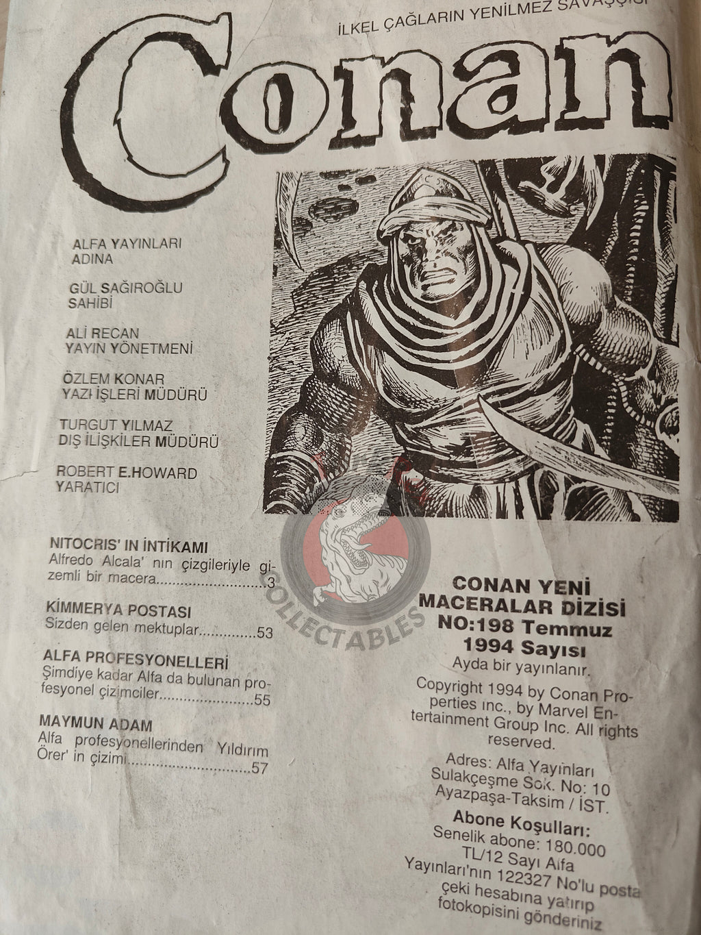 Conan & Tarzan #198 1994 Turkish Comic Turkey