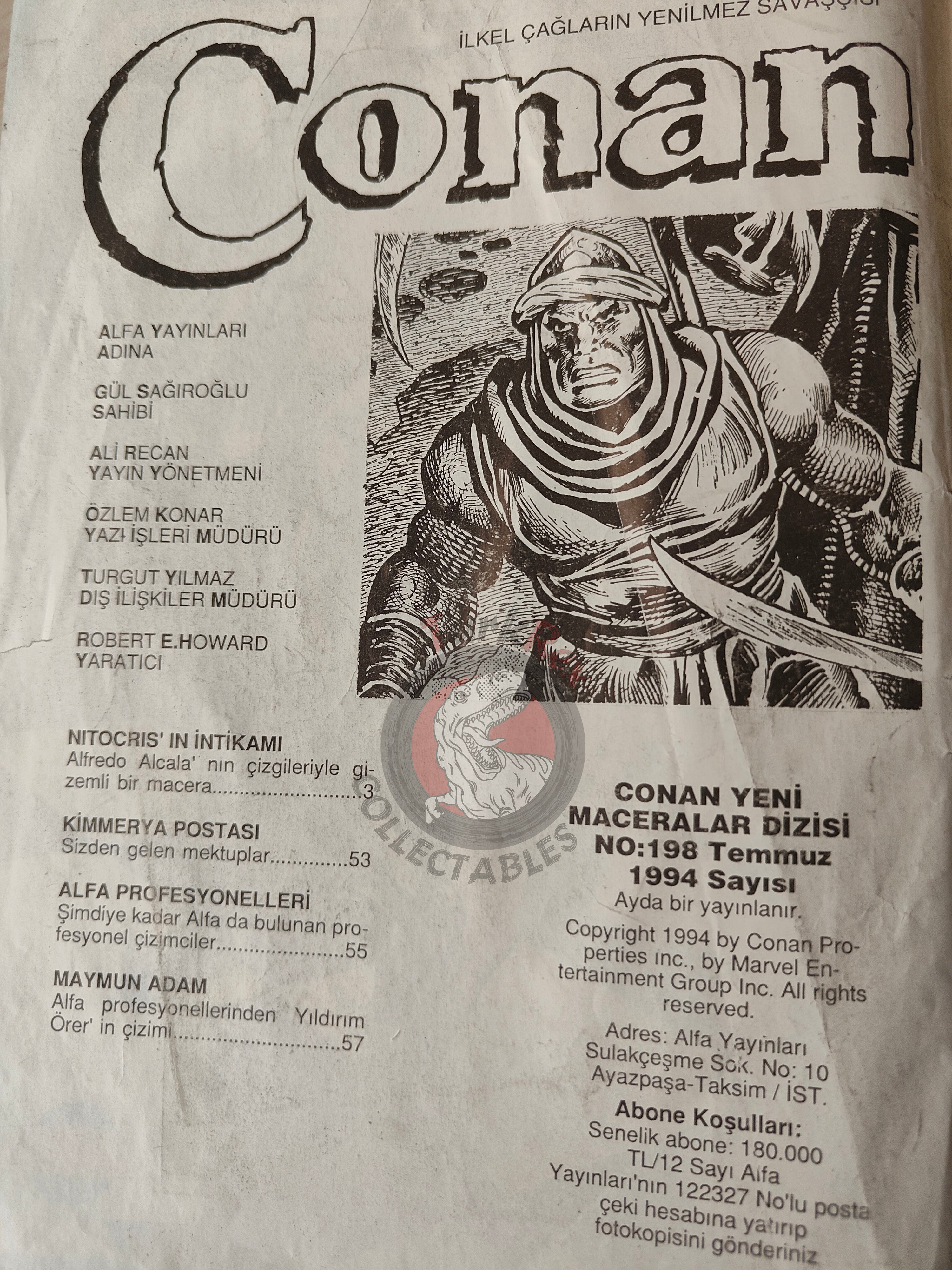 Conan & Tarzan #198 1994 Turkish Comic Turkey