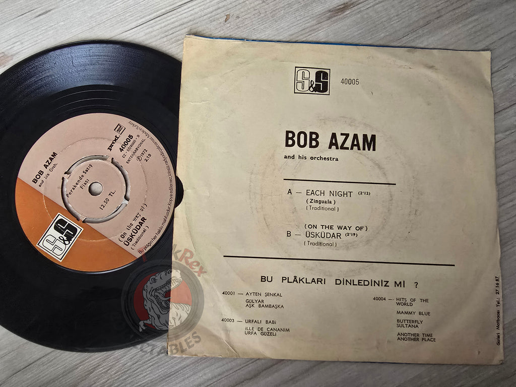 Bob Azam – Each Night (Zinguala) / Üsküdar 7" Turkish Pressing Vinyl Turkey Edition