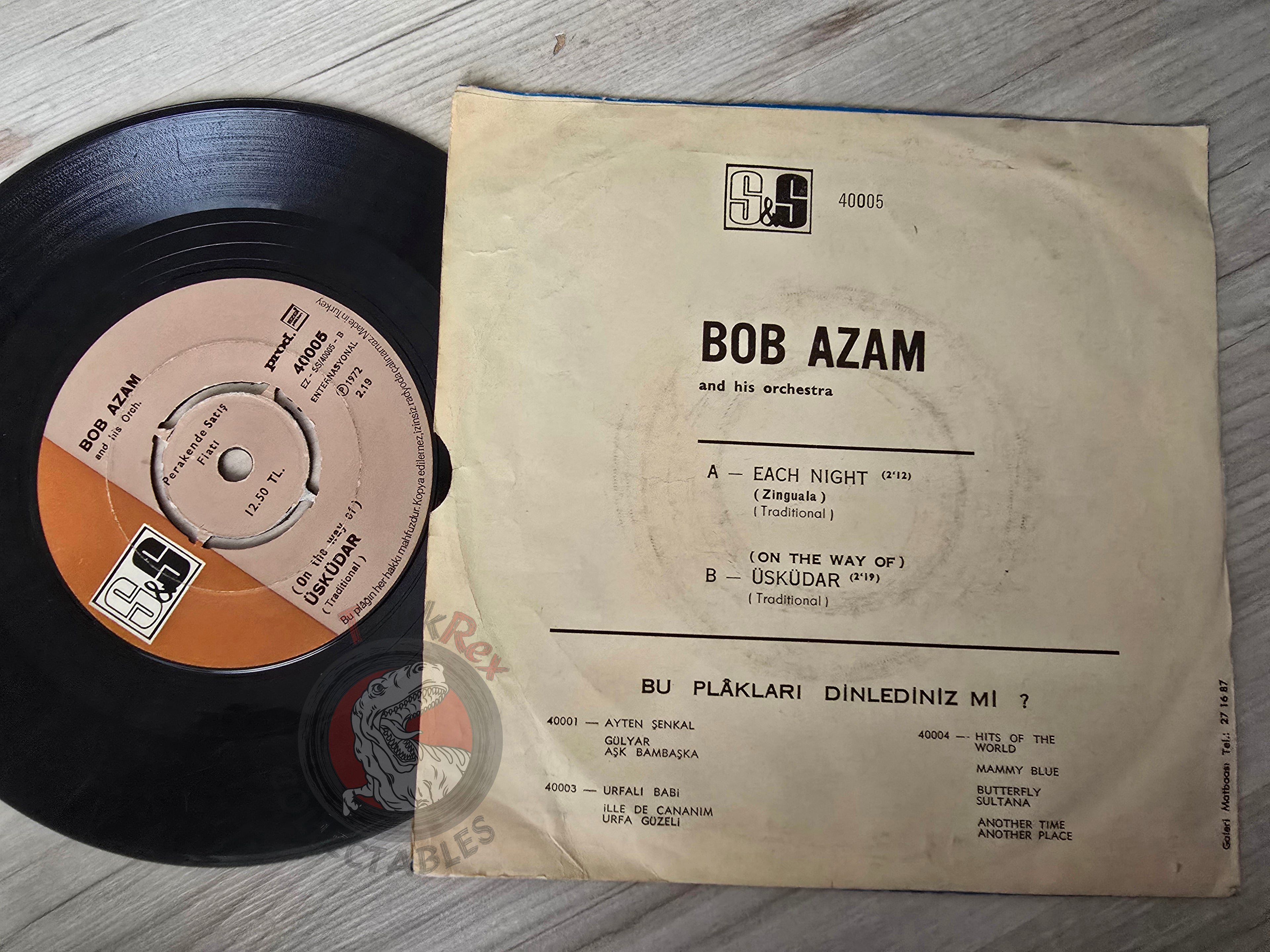 Bob Azam – Each Night (Zinguala) / Üsküdar 7" Turkish Pressing Vinyl Turkey Edition