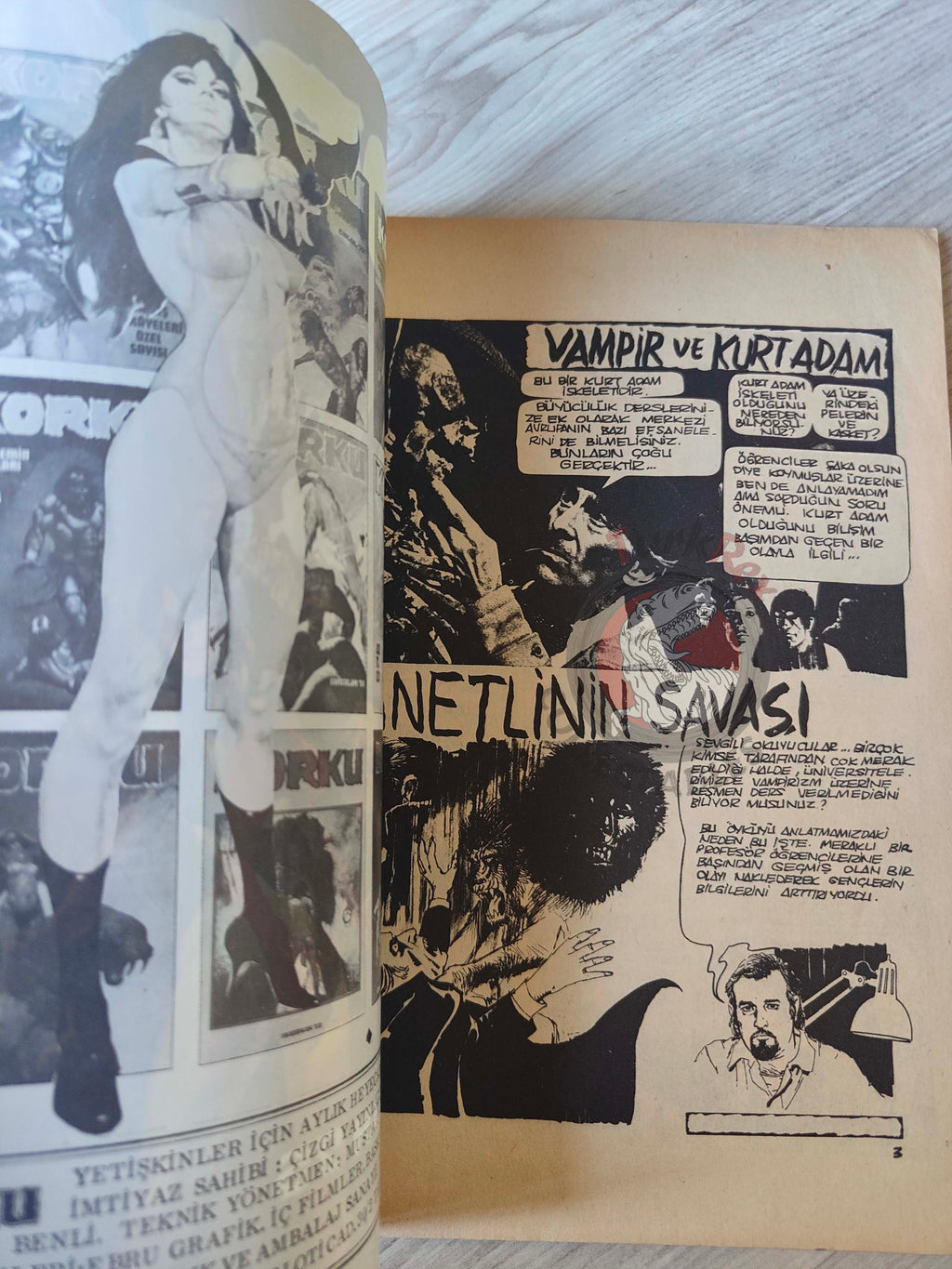 Korku June 1975 Turkish Comic Turkey Vampirella #38 Warren Creepy Eerie