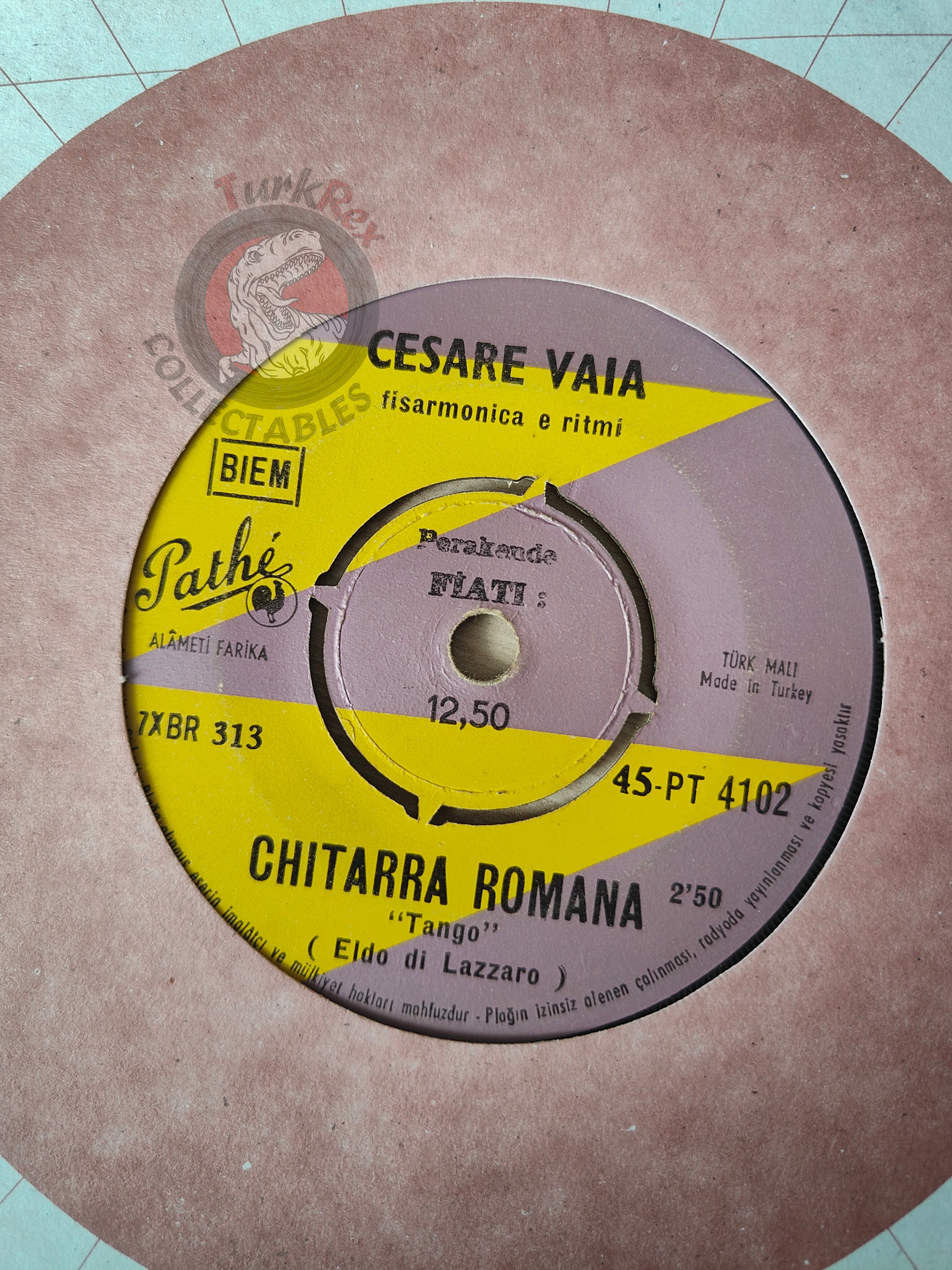 Cesare Vaia – Chitarra Romana 7"  Turkish Pressing Vinyl Turkey Edition