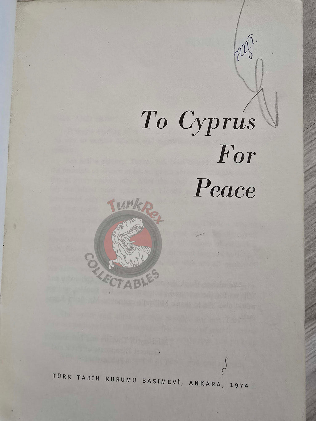 To Cyprus for Peace 1974 1st English Book Turkish Cypriot