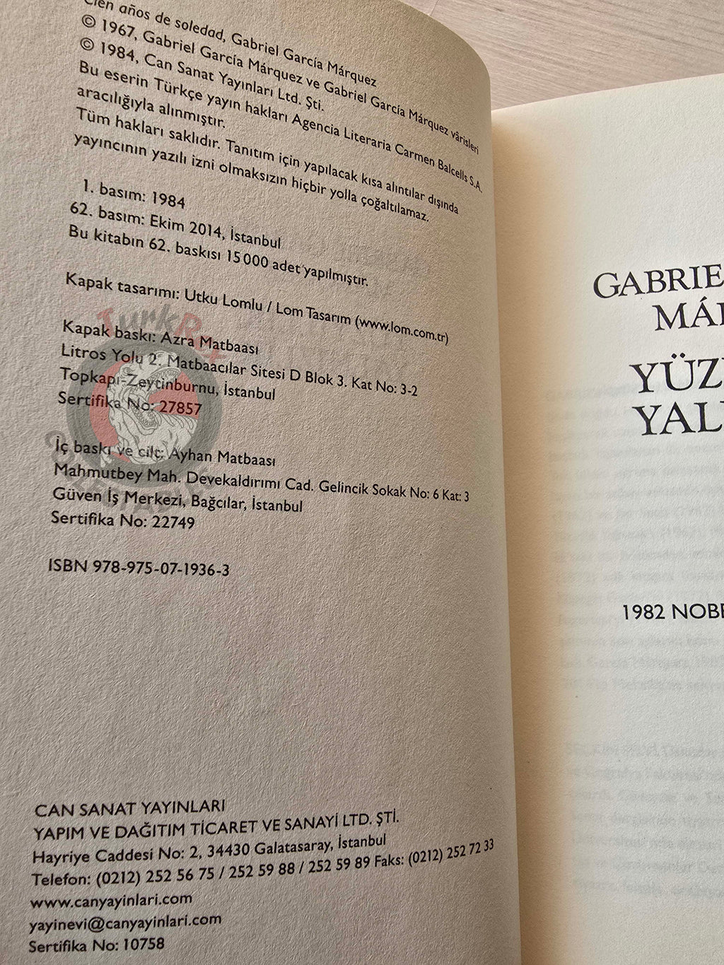Gabriel García Márquez – One Hundred Years Of Solitude 2014 Turkish Book Turkey