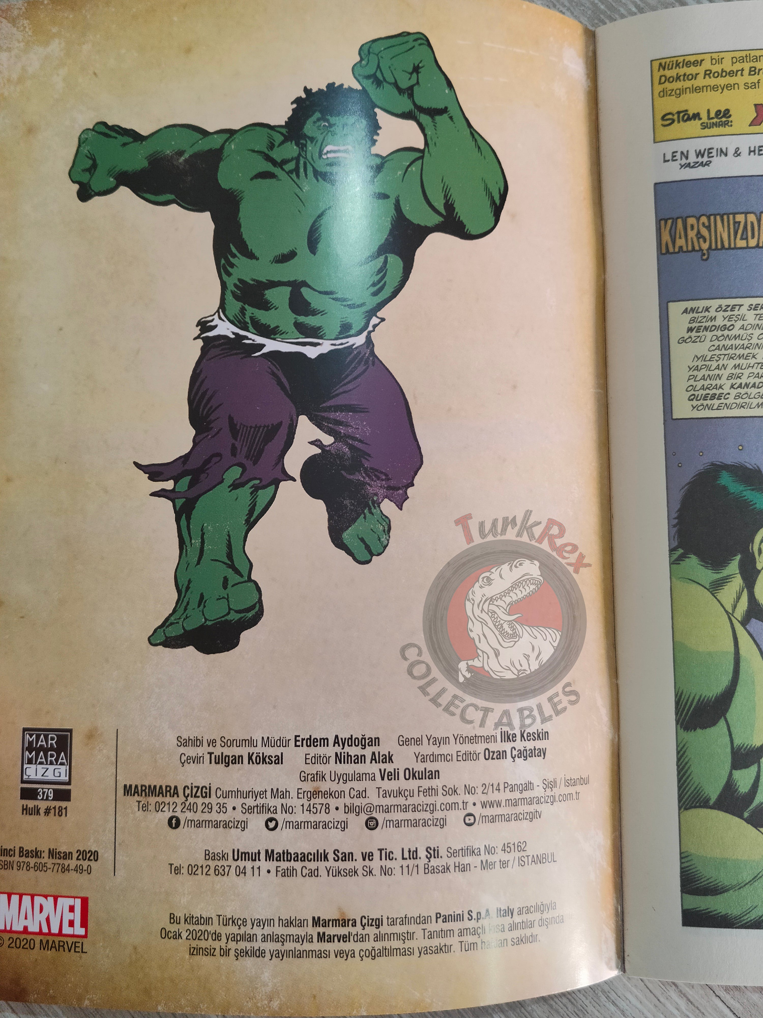 Incredible Hulk #181 Turkish Comic Turkey Wolverine 1st App