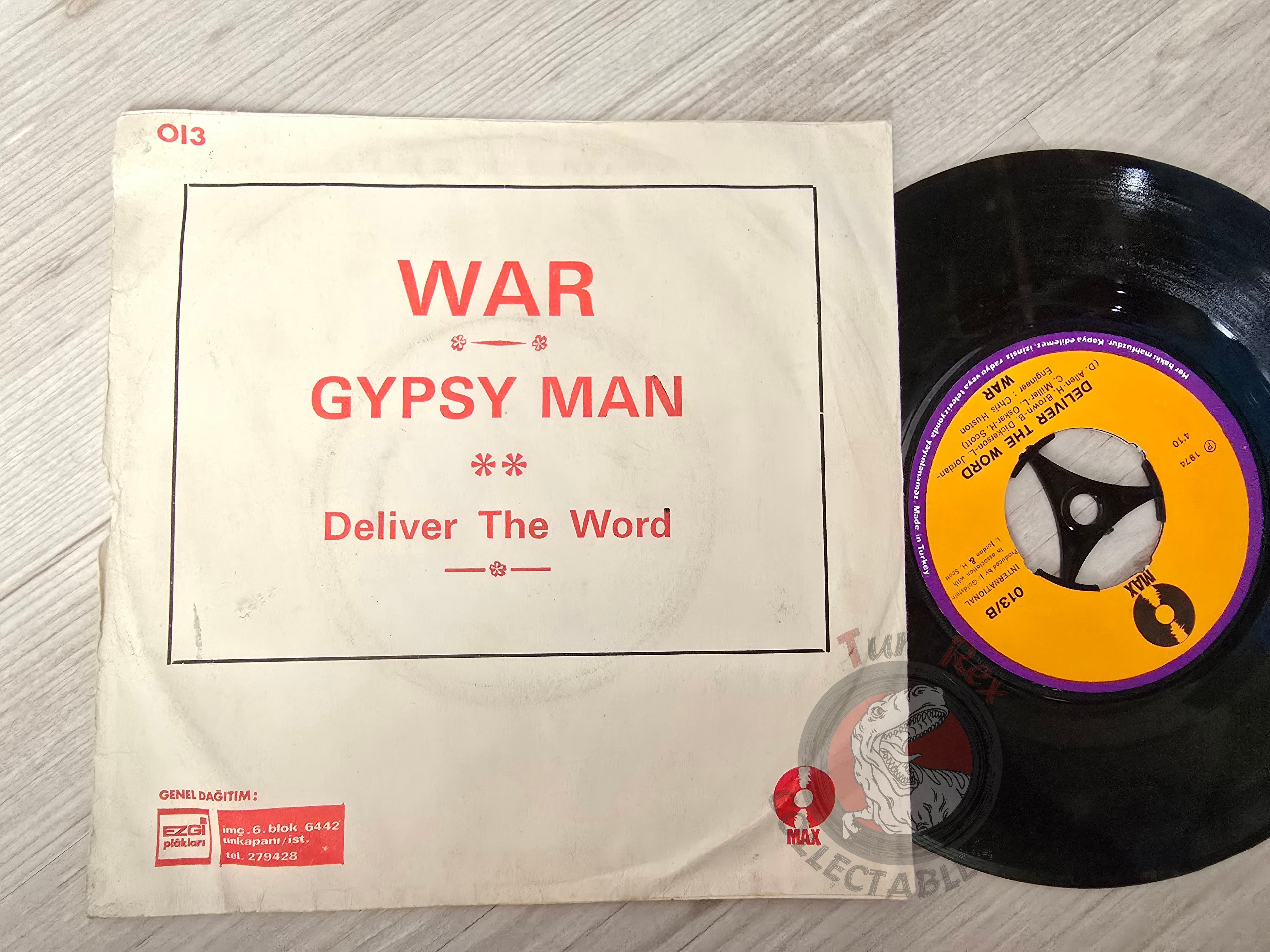 War – Gypsy Man 7" Turkish Pressing Vinyl Turkey Edition