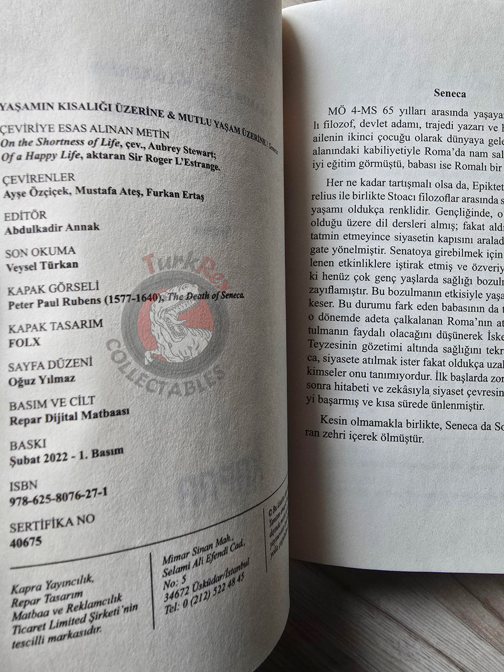 Lucius Annaeus Seneca – On the Shortness of Life 2022 Turkish Book Turkey