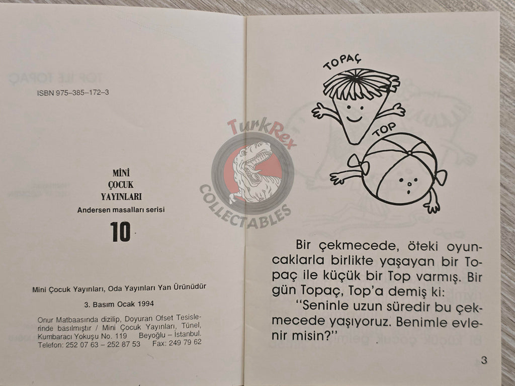 Hans Christian Andersen – The Top and Ball 1994 Turkish Book Turkey Illustrated