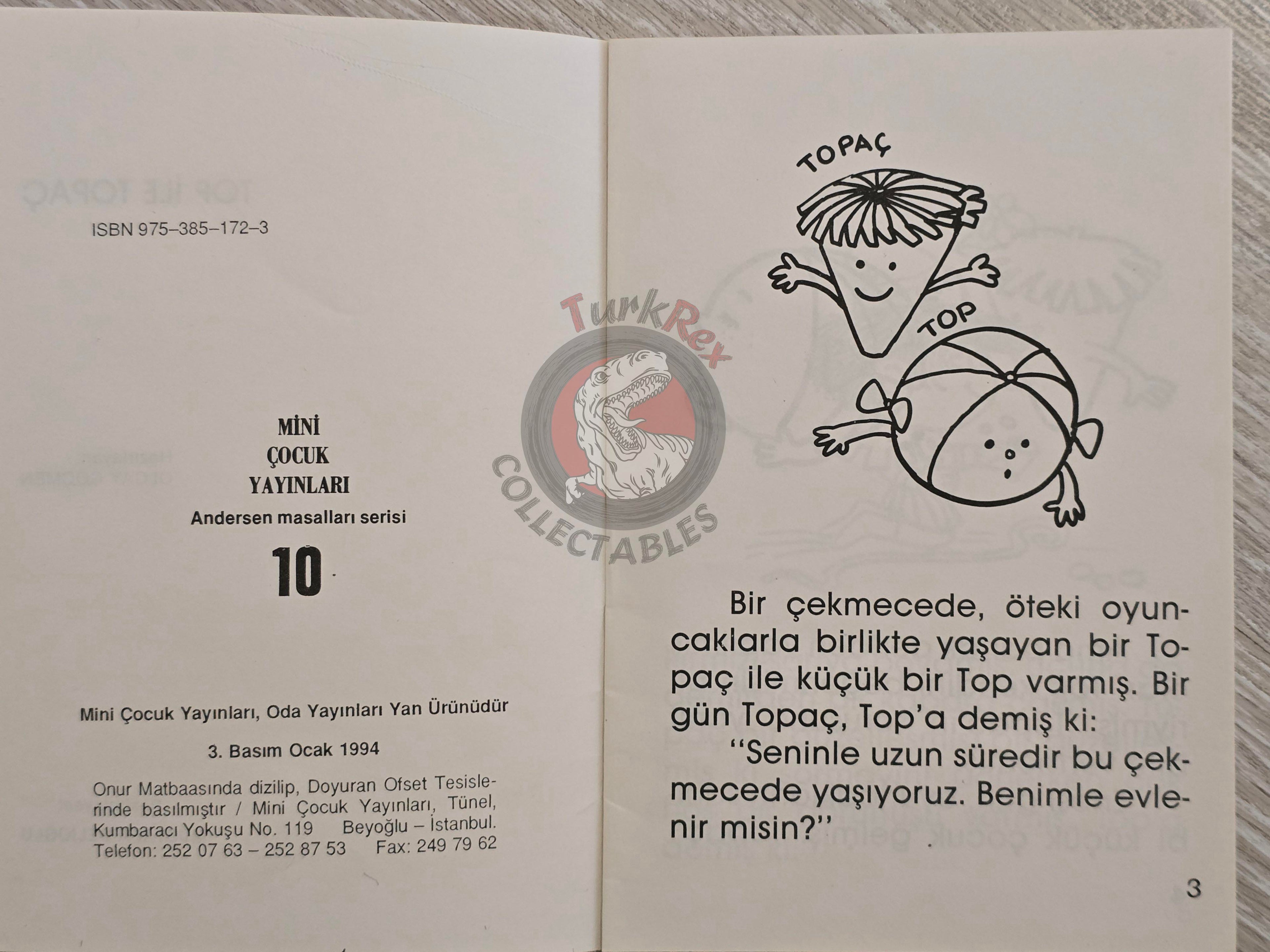 Hans Christian Andersen – The Top and Ball 1994 Turkish Book Turkey Illustrated